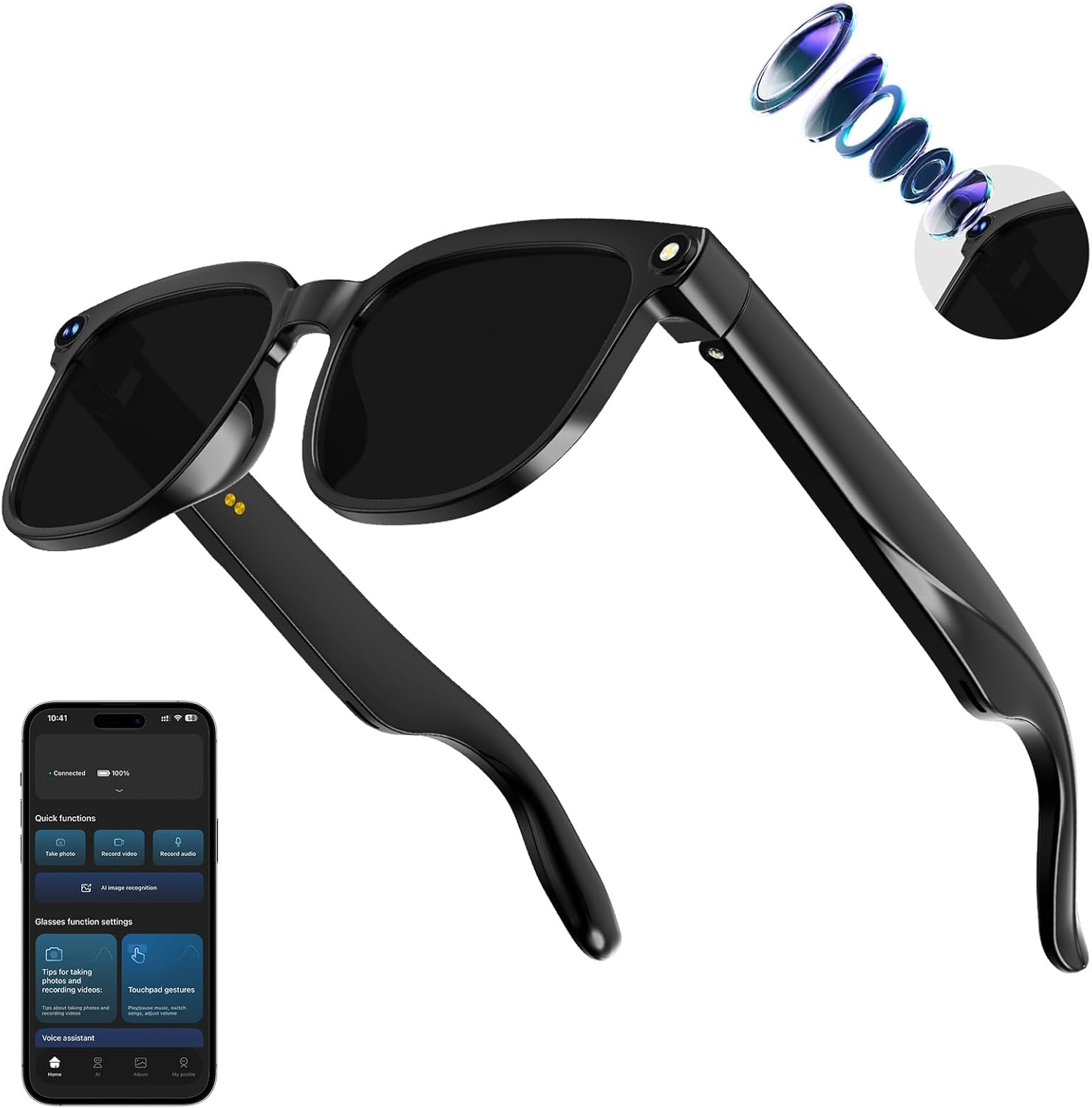 GAFAS INTELIGENTES OSAWALLA CON CÁMARA 8MP Y BLUETOOTH - 1
