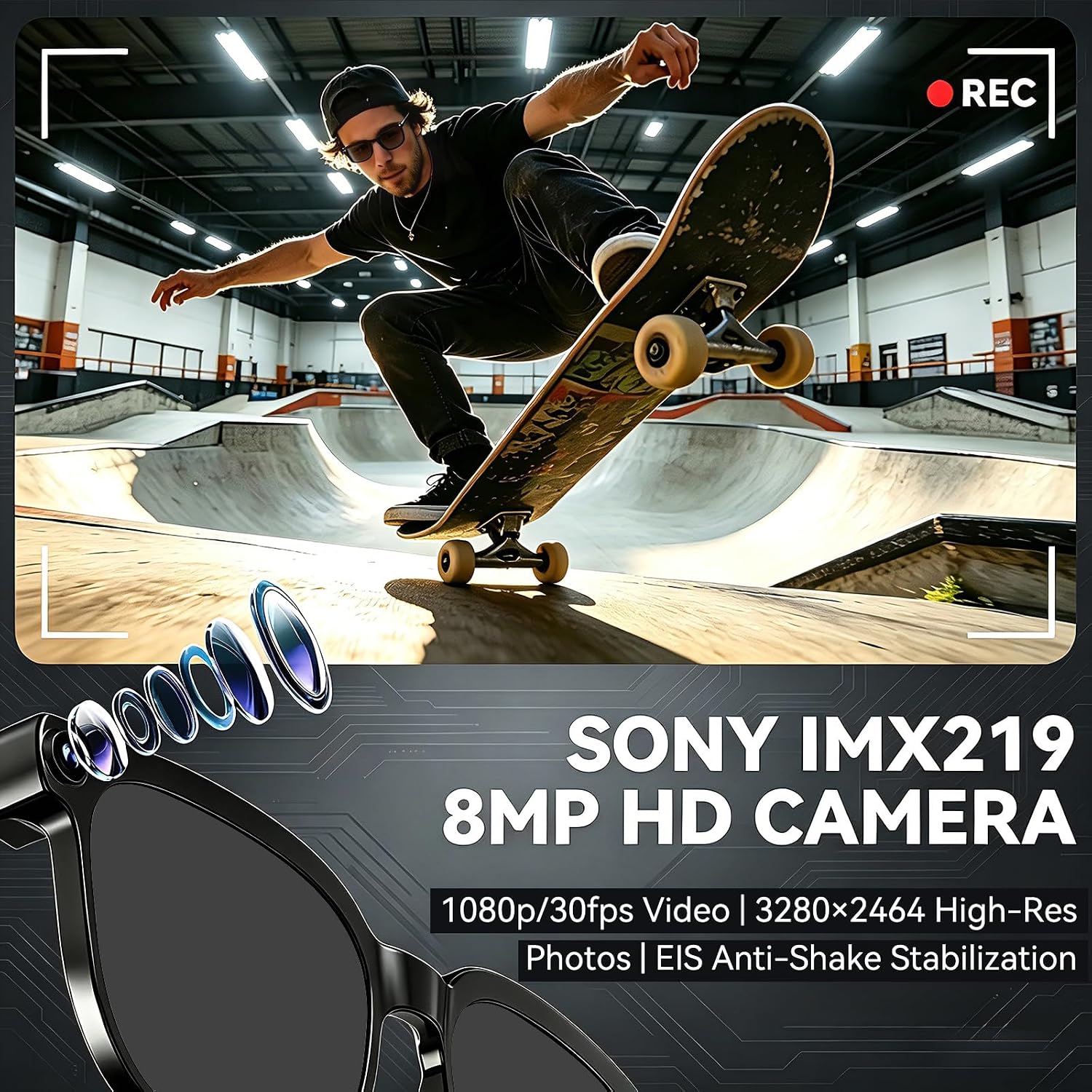 GAFAS INTELIGENTES OSAWALLA CON CÁMARA 8MP Y BLUETOOTH - 2