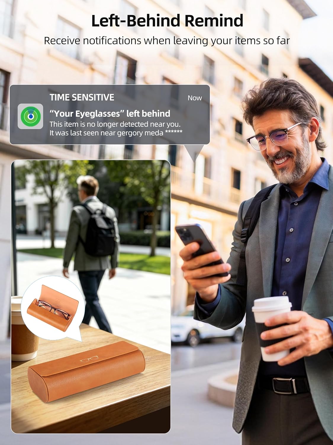 ESTUCHE PARA LENTES EXTRELIFE SMART GLASSES COMPATIBLE CON APPLE FIND MY RECARGABLE - 4