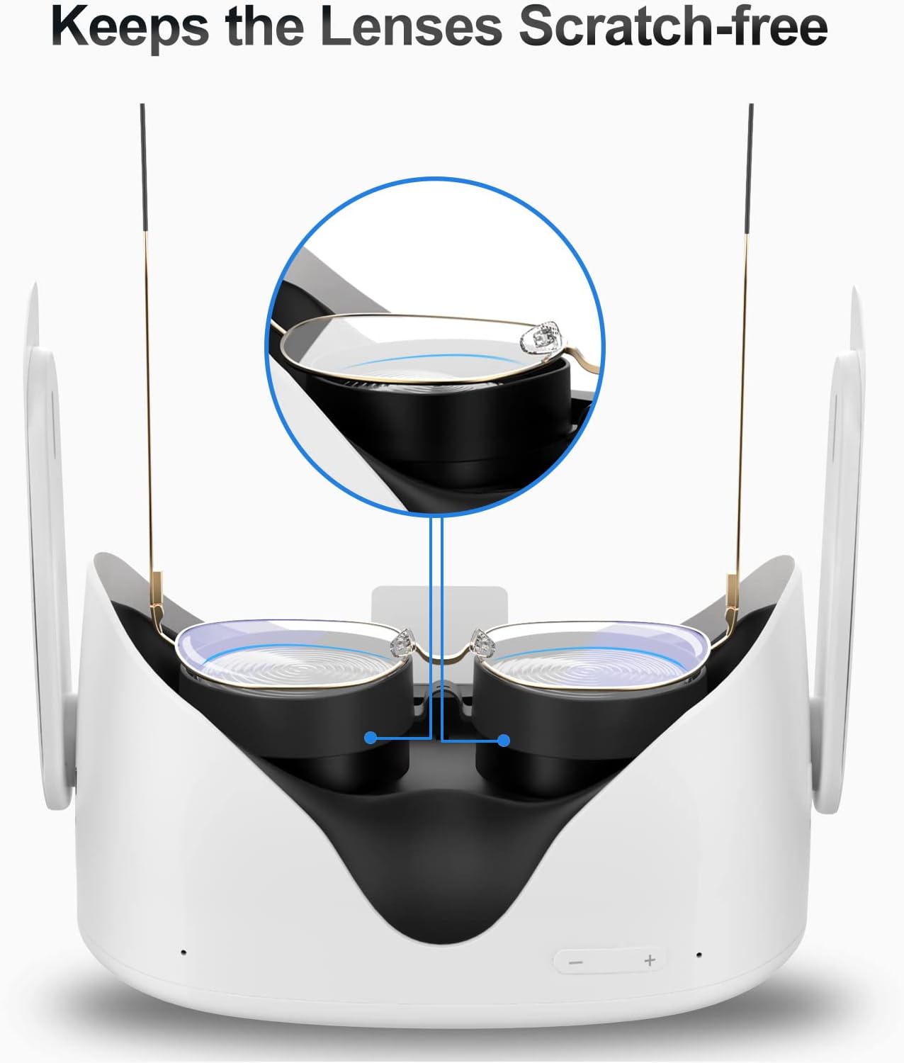 PROTECTOR DE LENTES SUPERUS PARA OCULUS/META QUEST 2 CON SEPARADOR PARA GAFAS NEGRO - 4