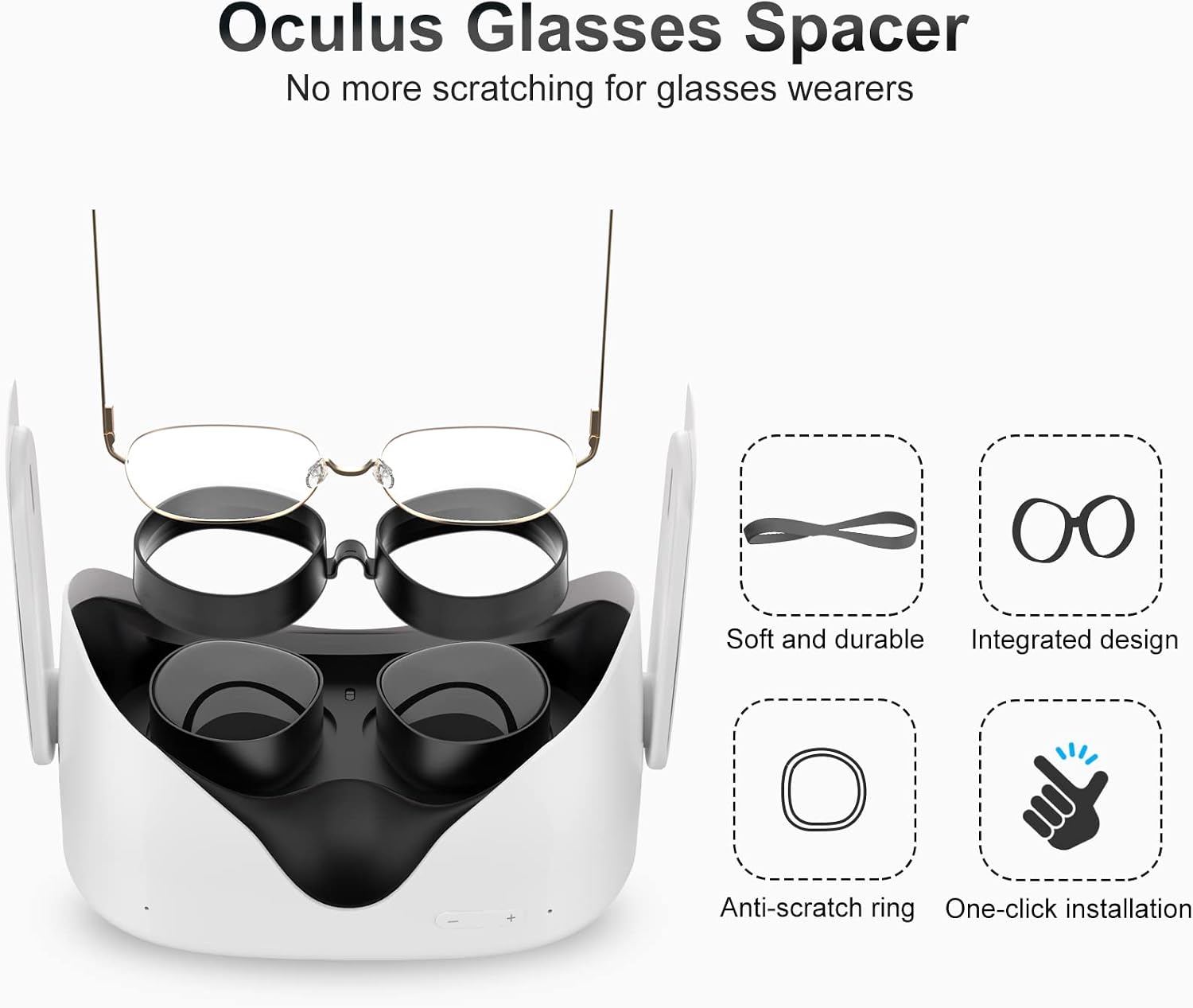 PROTECTOR DE LENTES SUPERUS PARA OCULUS/META QUEST 2 CON SEPARADOR PARA GAFAS NEGRO - 5