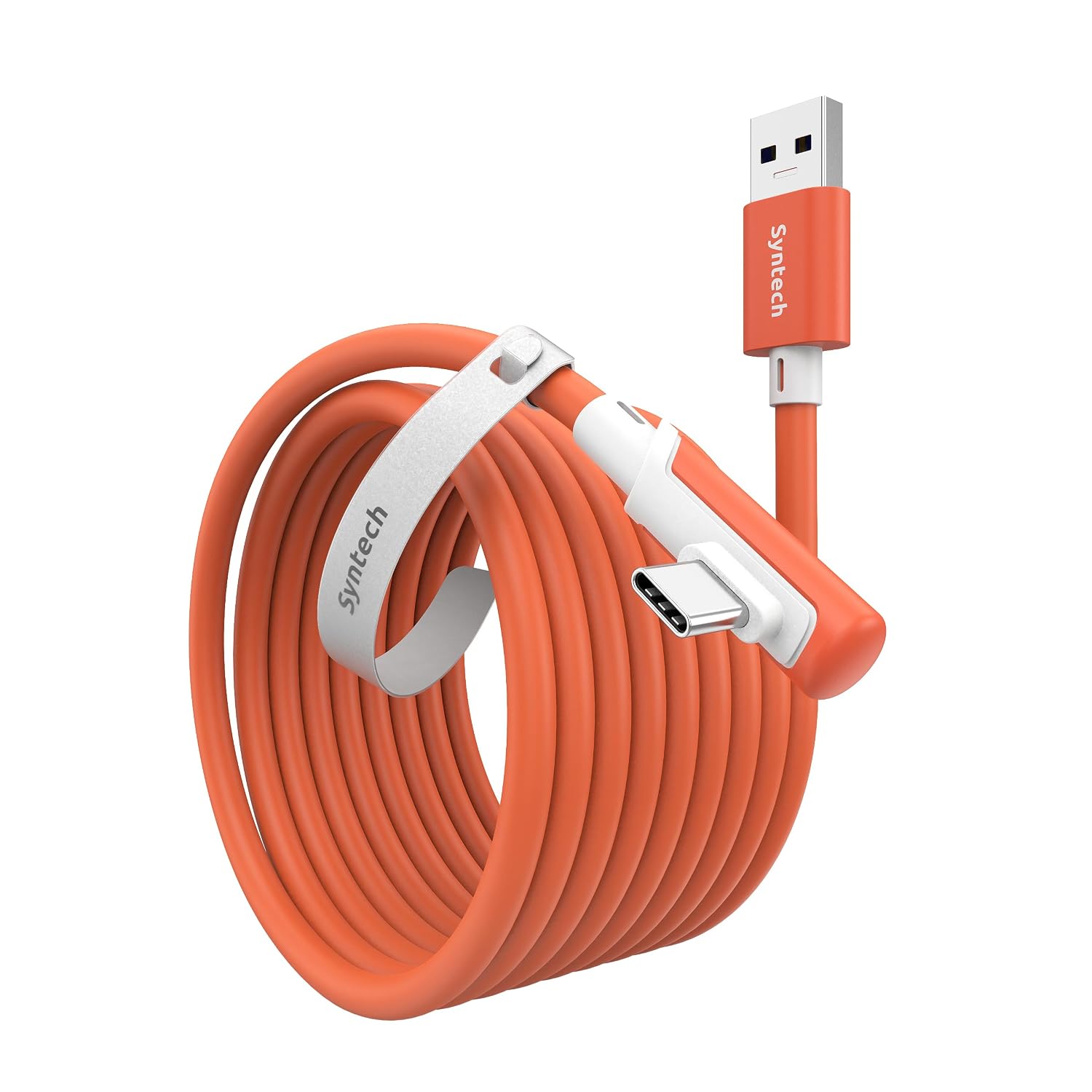 CABLE LINK SYNTECH 16FT USB 3.0 PARA META QUEST 3/3S/2 COLOR NARANJA SANGRE - 1