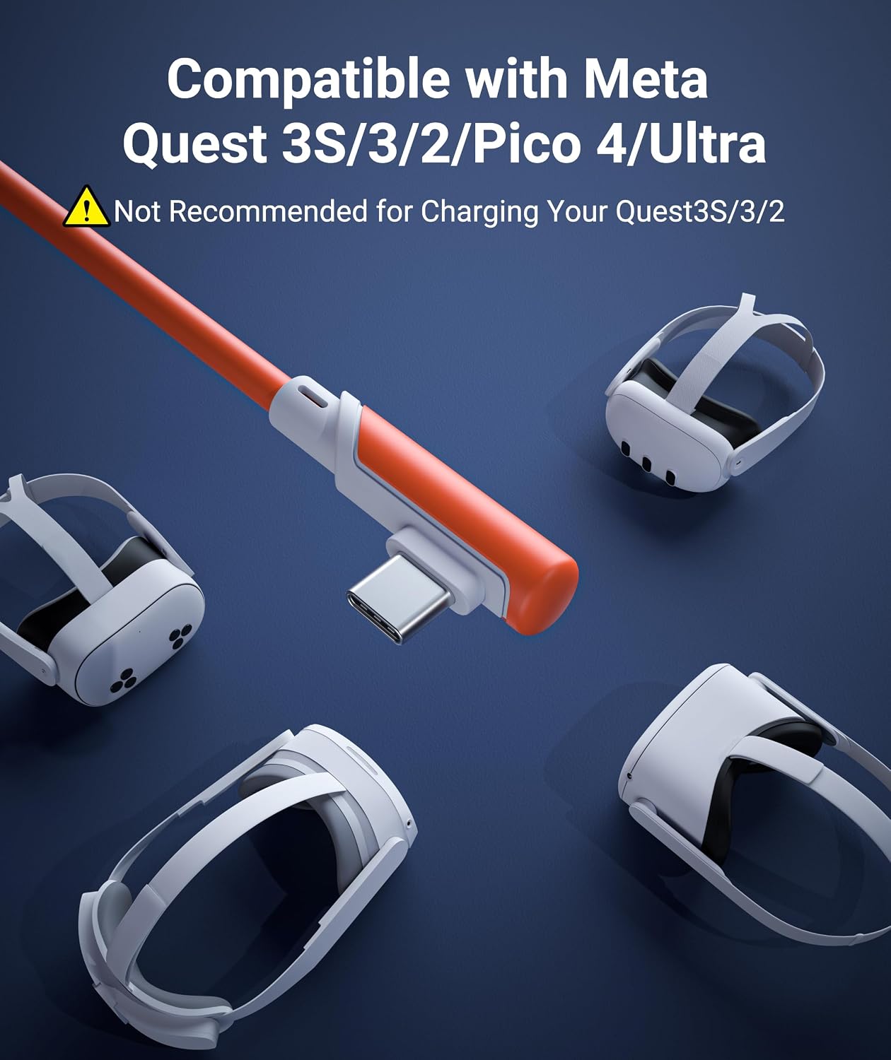 CABLE LINK SYNTECH 16FT USB 3.0 PARA META QUEST 3/3S/2 COLOR NARANJA SANGRE - 2