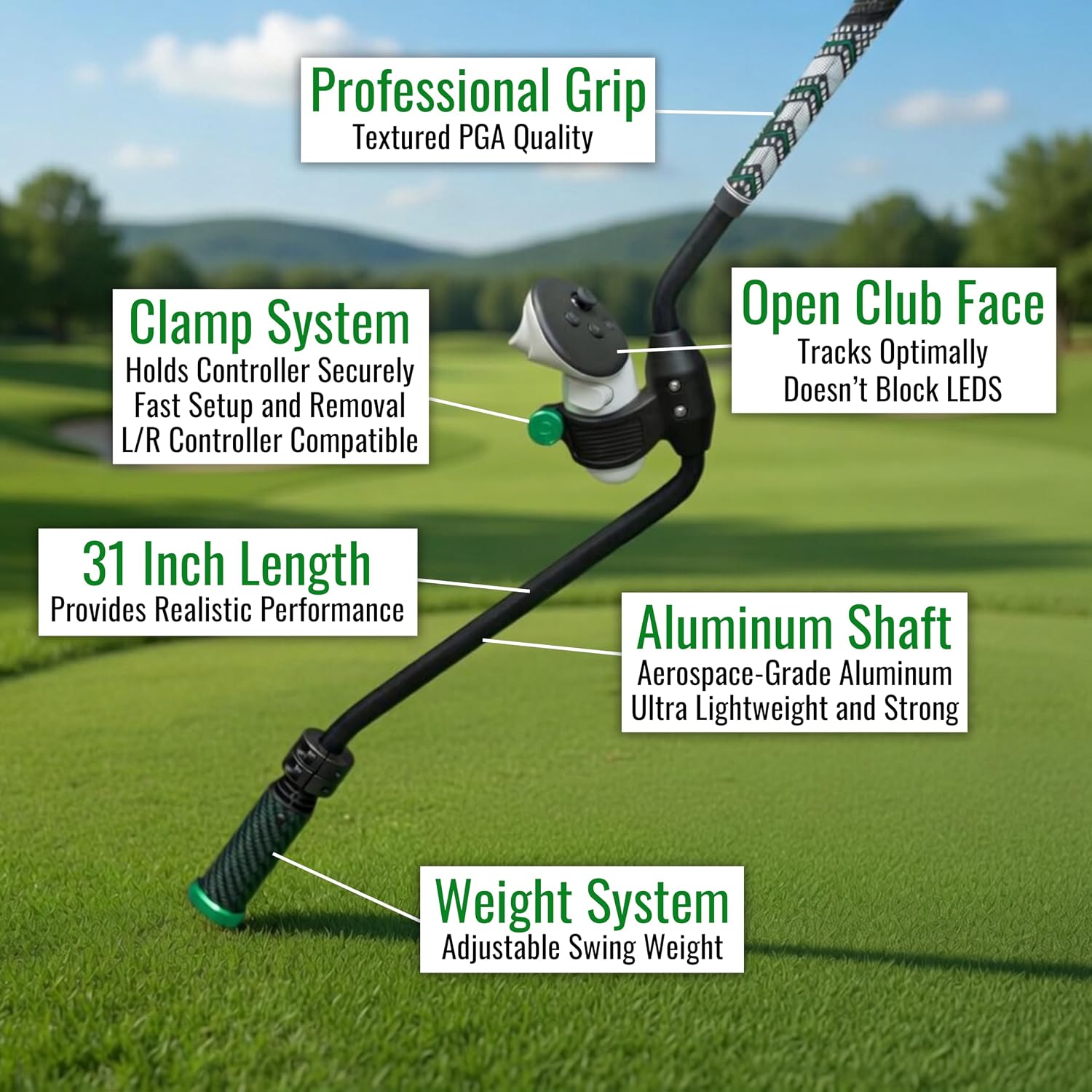 MANGO PARA PALO DE GOLF VR DEADEYEVR DRIVR APEX PARA QUEST 3 Y QUEST PRO - 3