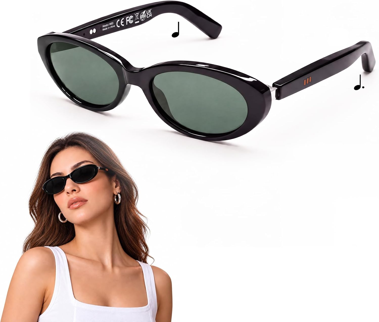 GAFAS DE SOL BLUETOOTH CARRY WIT MODELO SMART GLASSES POLARIZADAS GRIS - 1