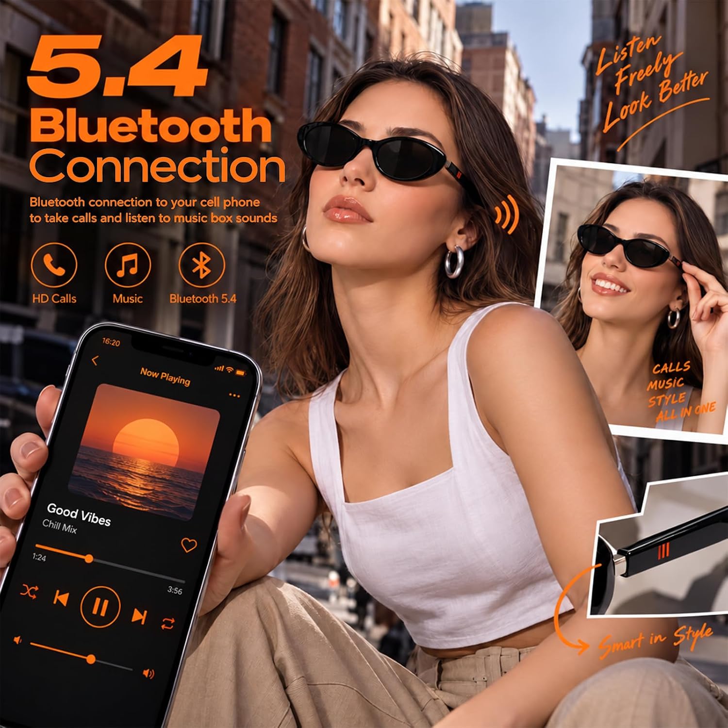 GAFAS DE SOL BLUETOOTH CARRY WIT MODELO SMART GLASSES POLARIZADAS GRIS - 5