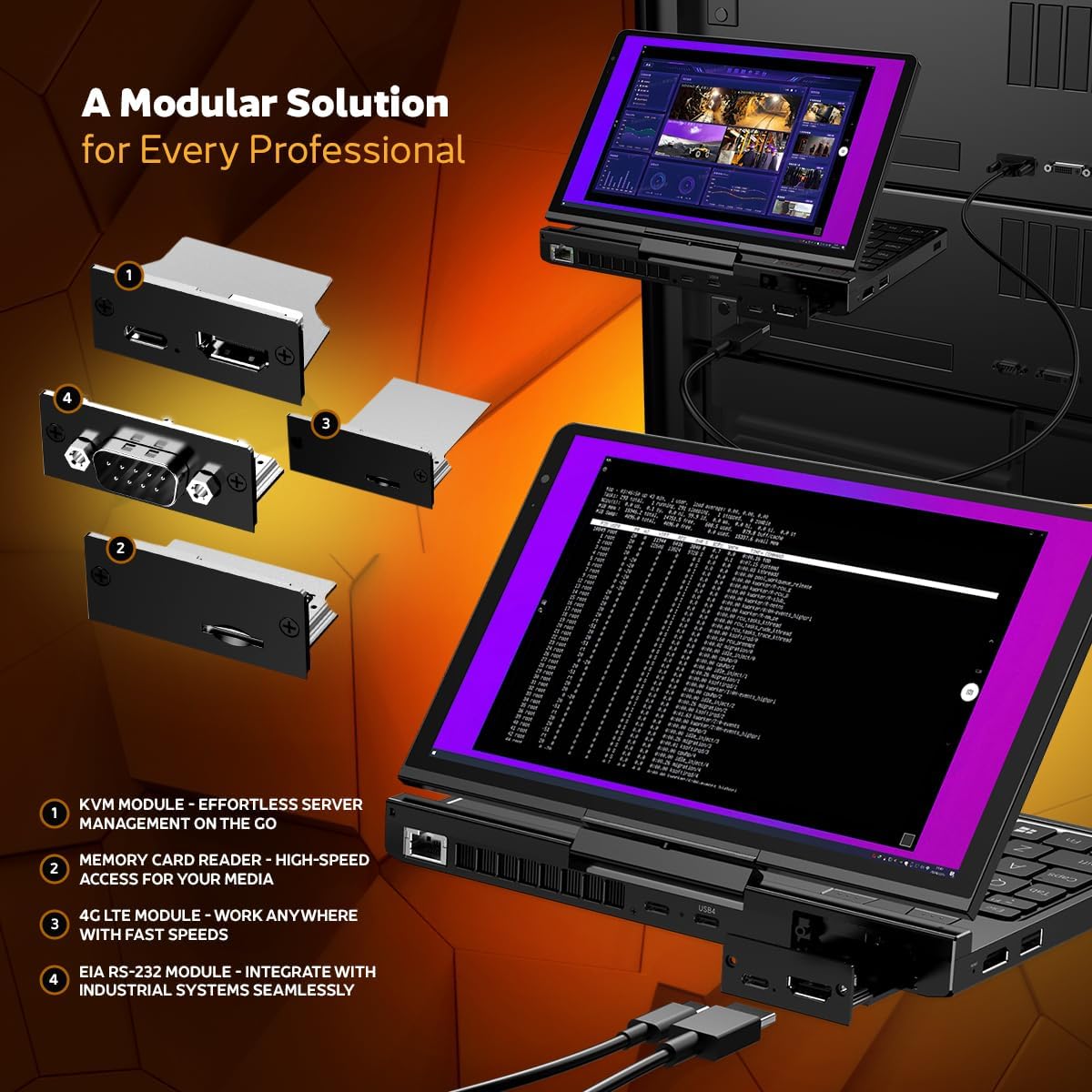 MINI LAPTOP GPD POCKET 4 AMD RYZEN 7 8840U 16GB RAM 2TB SSD 8.8' 2.5K 144HZ - 4