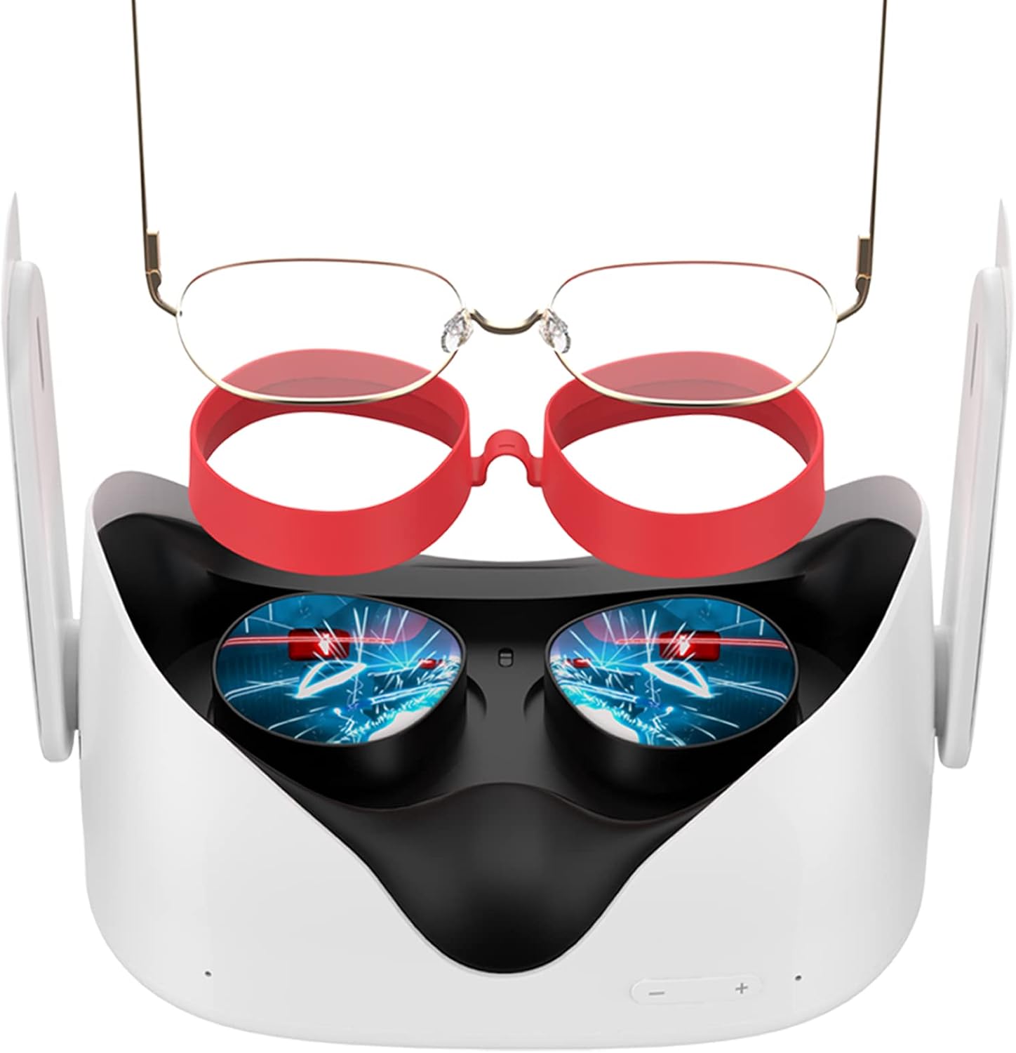 PROTECTOR DE LENTES SUPERUS PARA OCULUS/META QUEST 2 CON SEPARADOR PARA GAFAS ROJO - 1