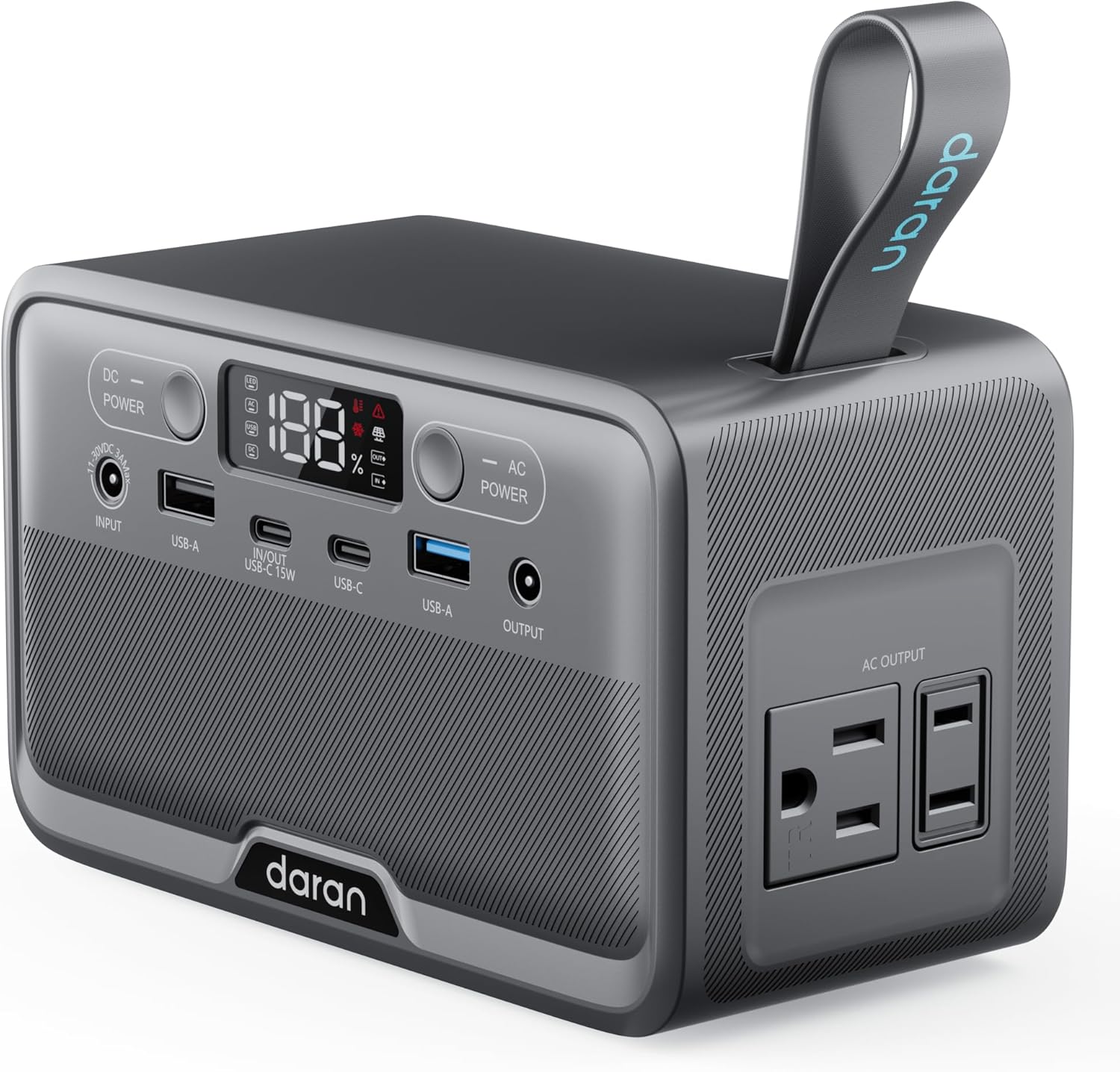 GENERADOR ELÉCTRICO PORTÁTIL DARANENER R100 89.6WH LIFEPO4 100W CON CARGA RÁPIDA PD - 1