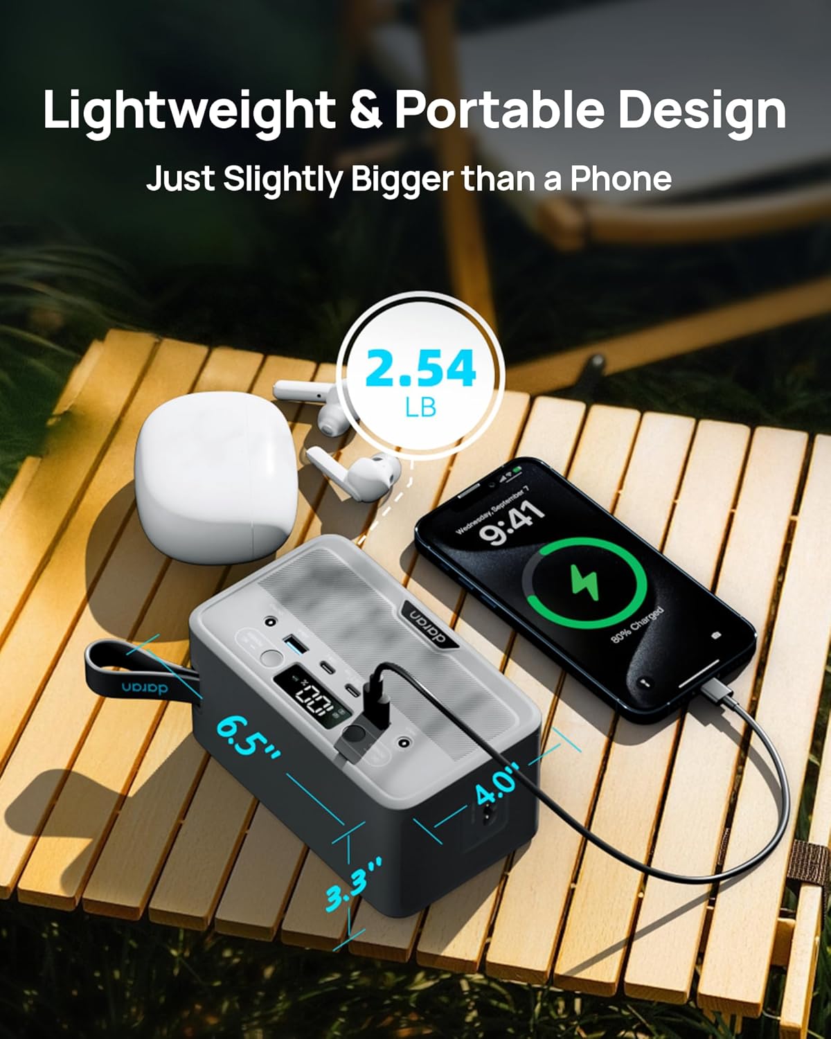 GENERADOR ELÉCTRICO PORTÁTIL DARANENER R100 89.6WH LIFEPO4 100W CON CARGA RÁPIDA PD - 4