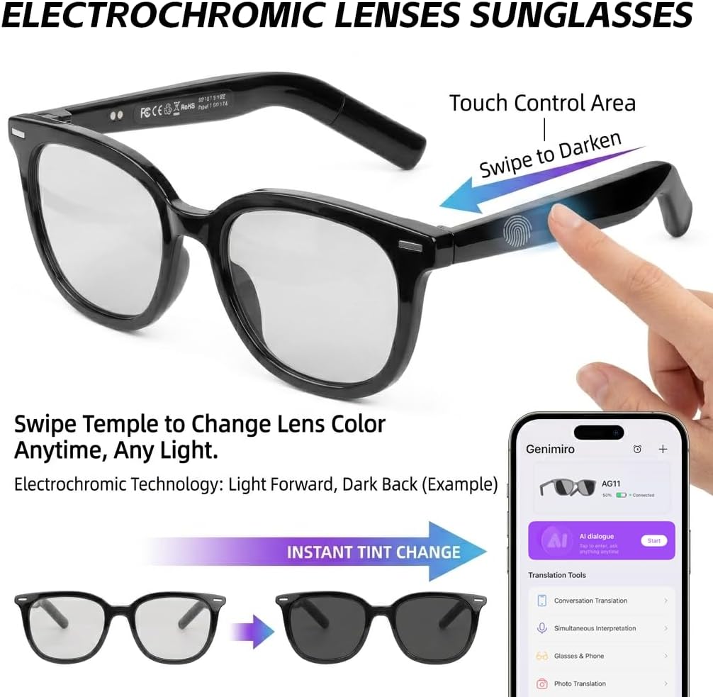 GAFAS INTELIGENTES EIGIIS AG11 CON LENTES ELECTROCRÓMICOS Y TRADUCCIÓN AI - 2