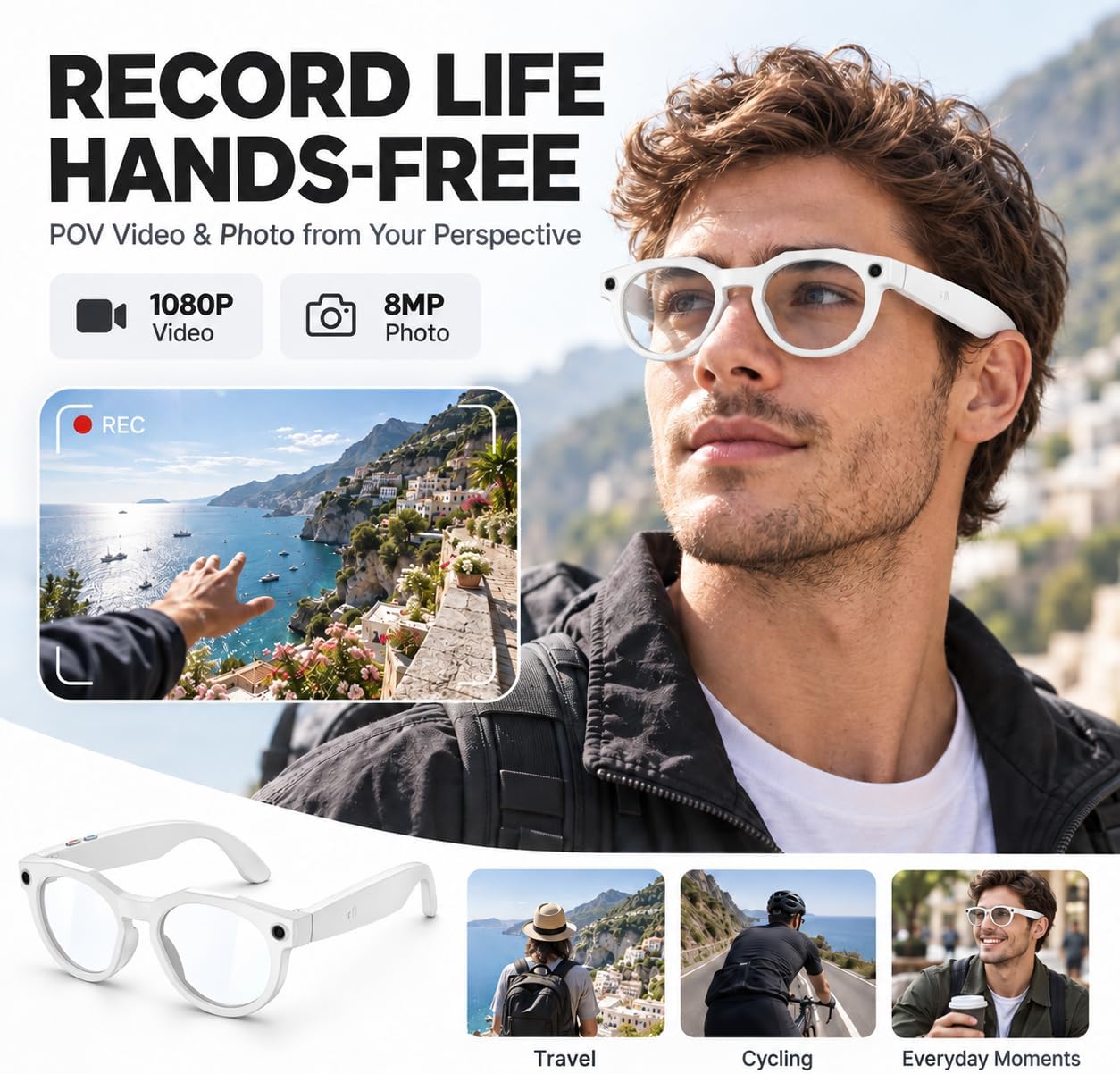 GAFAS INTELIGENTES MNVOEQ CON CÁMARA Y AUDIO OPEN-EAR - 3