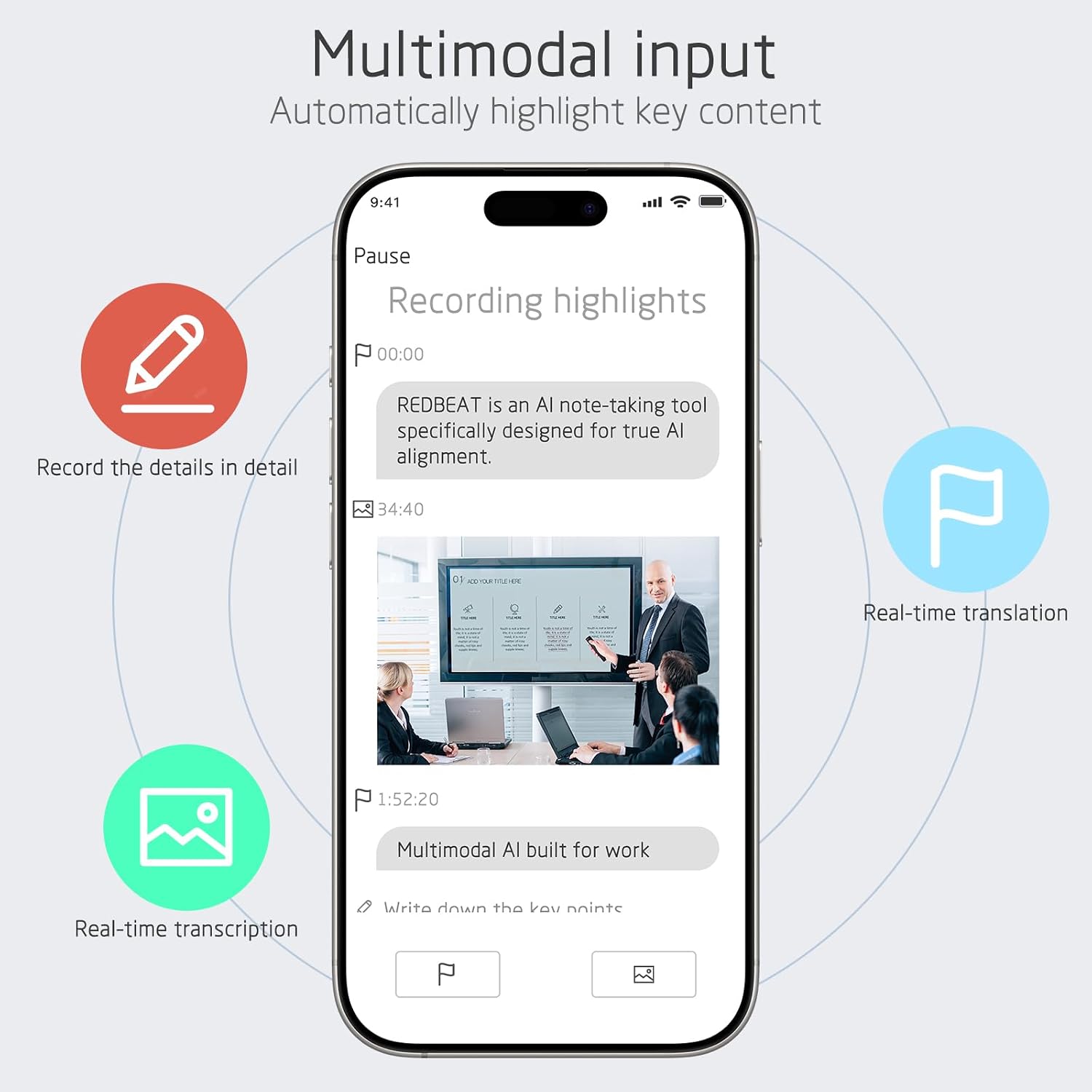 GRABADORA DE VOZ REDBEAT AI CON TRANSCRIPCIÓN Y RESUMEN GRATIS DE POR VIDA, 64GB, NEGRA - 4