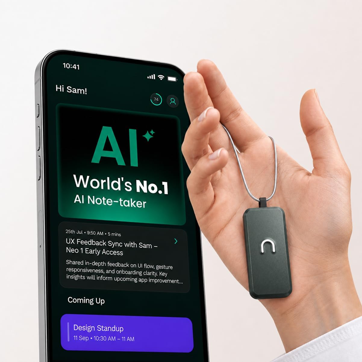 GRABADORA DE PERIODISTA NEOSAPIEN NEO 1 AI PLATA - 2
