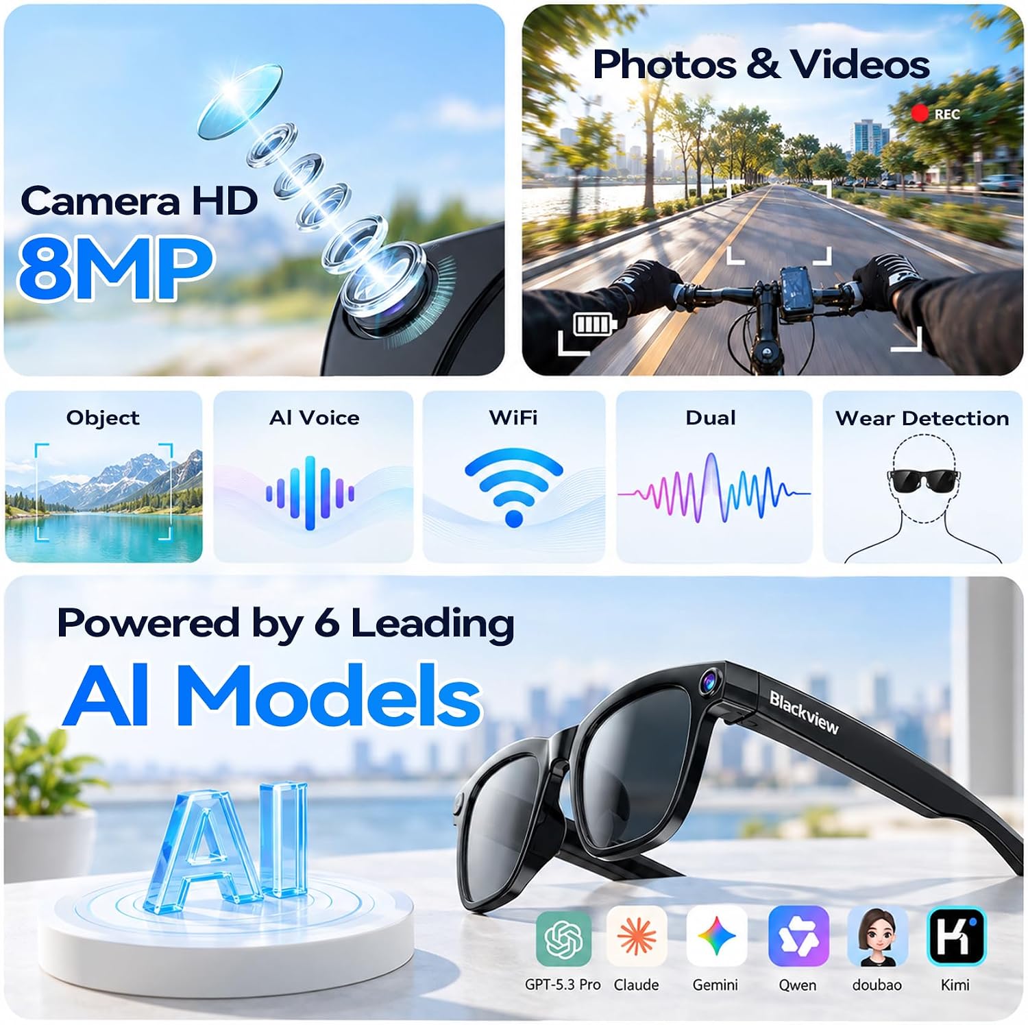 GAFAS INTELIGENTES BLACKVIEW BV300 CON CÁMARA HD Y TRADUCCIÓN EN TIEMPO REAL - 2