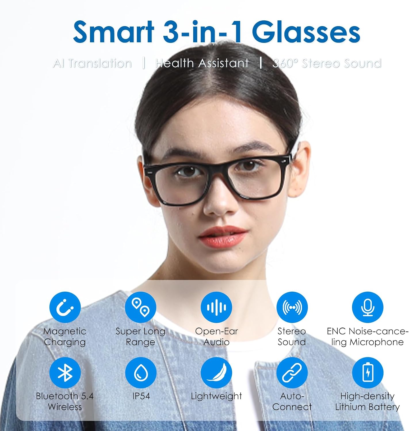 GAFAS INTELIGENTES GETD AI GLASSES CON TRADUCCIÓN EN TIEMPO REAL Y BLUETOOTH 5.4 - 2