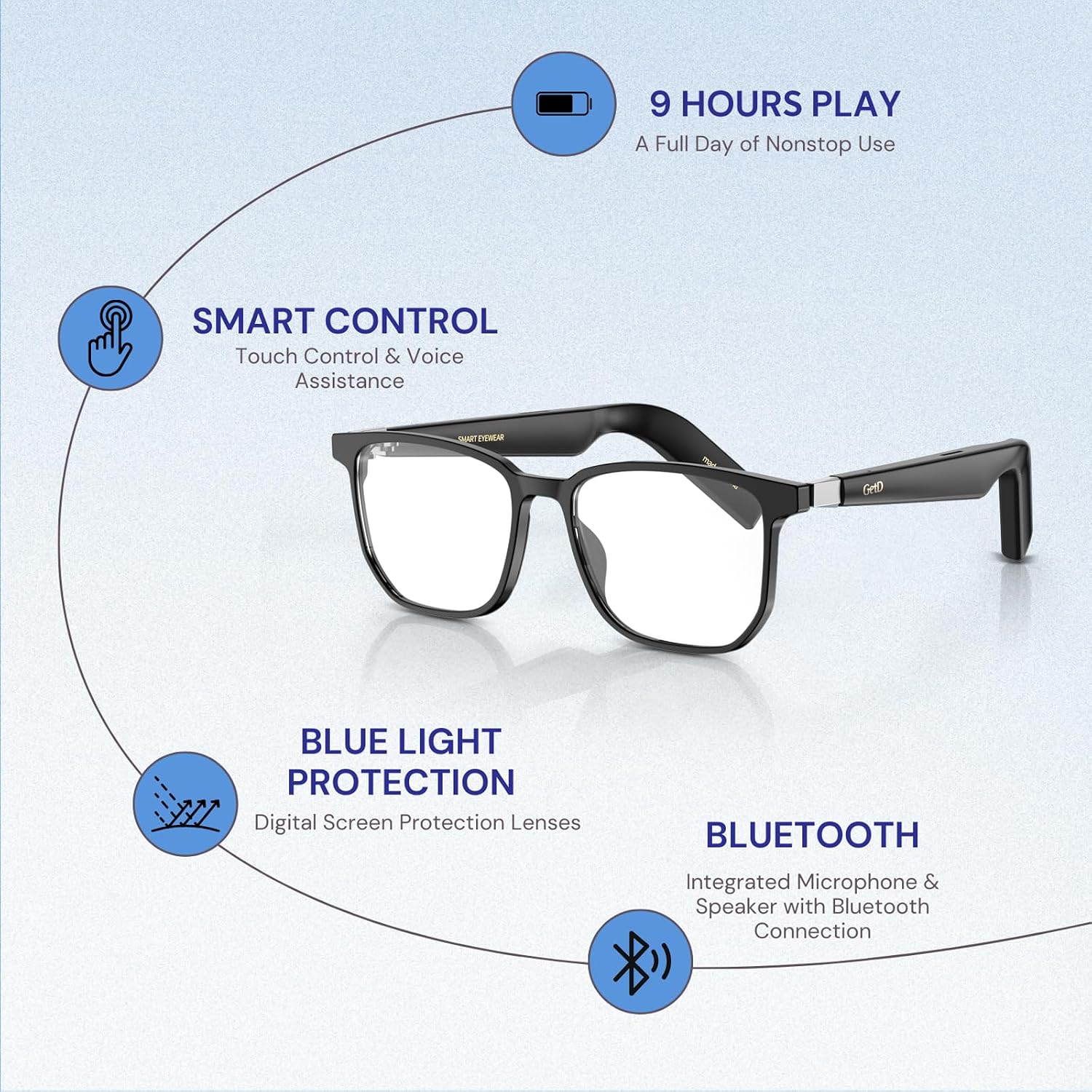 GAFAS INTELIGENTES GETD AI GLASSES CON TRADUCCIÓN EN TIEMPO REAL Y BLUETOOTH 5.4 - 3
