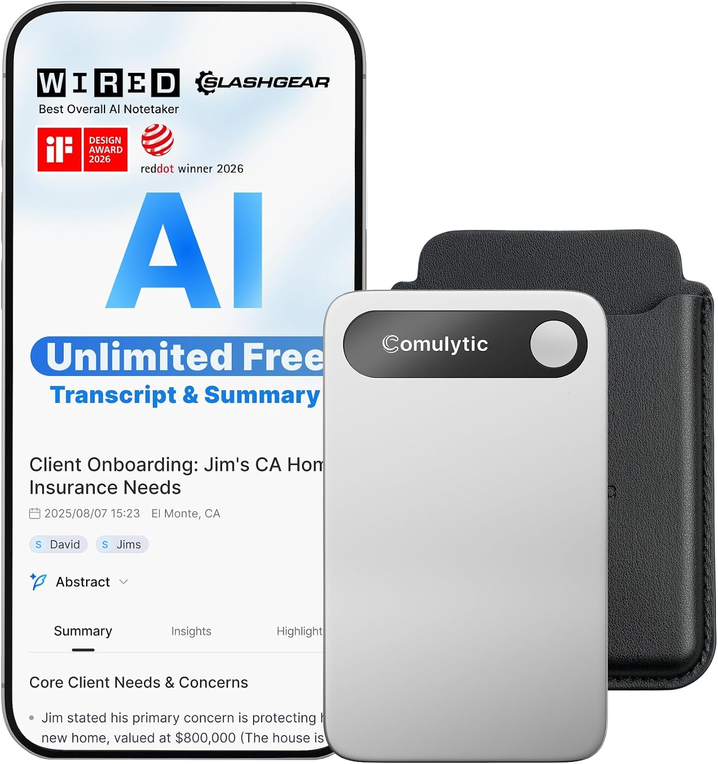 GRABADORA DE VOZ COMULYTIC NOTE PRO AI PARA REUNIONES - 1