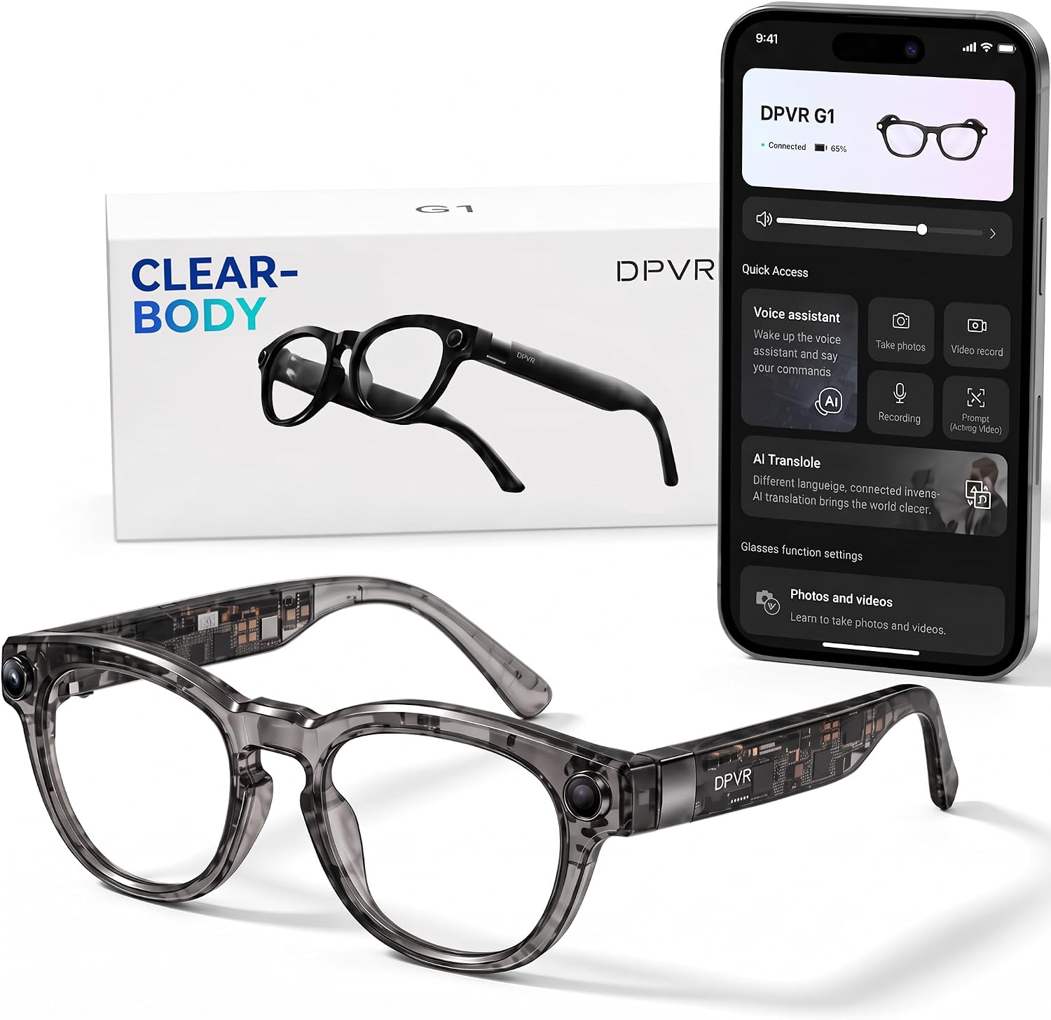 GAFAS INTELIGENTES DPVR G1 CON CÁMARA 8MP Y BLUETOOTH - 1