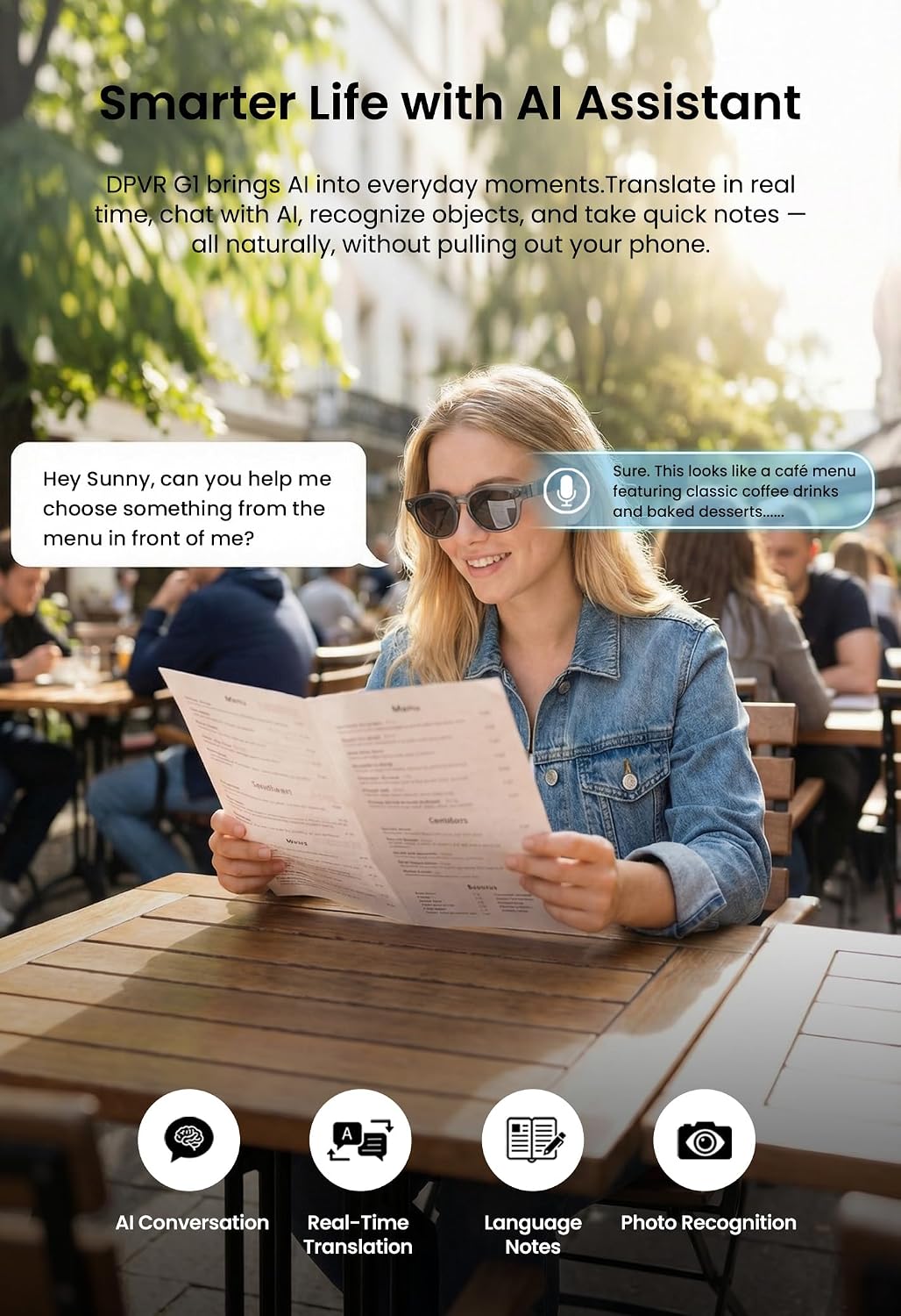 GAFAS INTELIGENTES DPVR G1 CON CÁMARA 8MP Y BLUETOOTH - 5