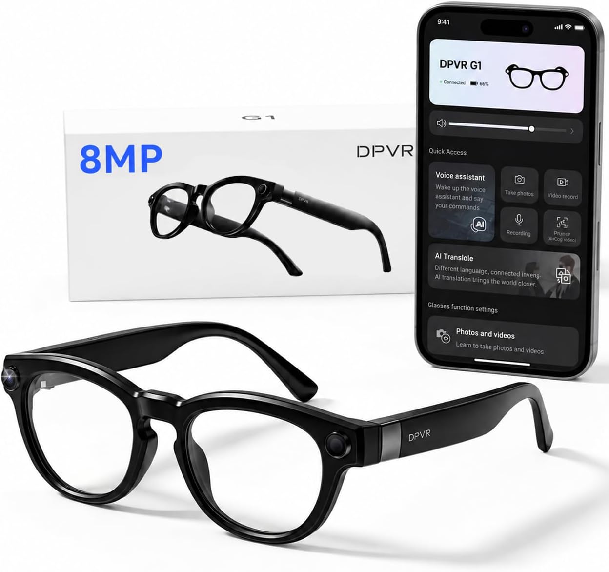 GAFAS INTELIGENTES DPVR G1 CON CÁMARA 8MP Y BLUETOOTH - 1