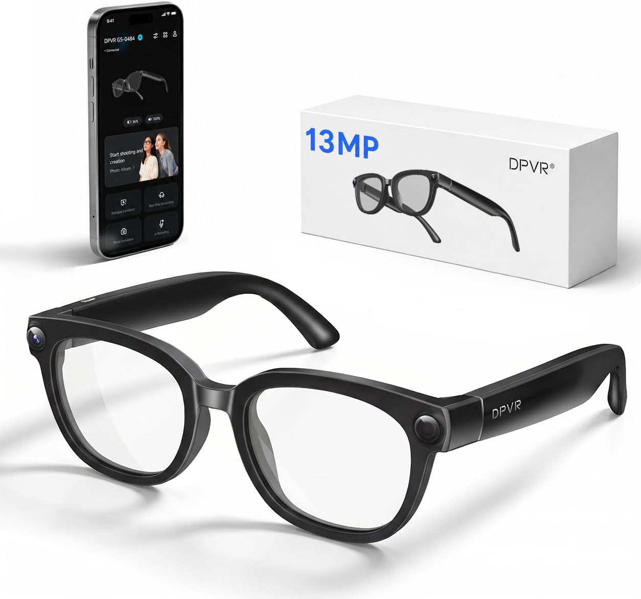 GAFAS INTELIGENTES DPVR G5 CON CÁMARA 13MP Y BLUETOOTH - 1