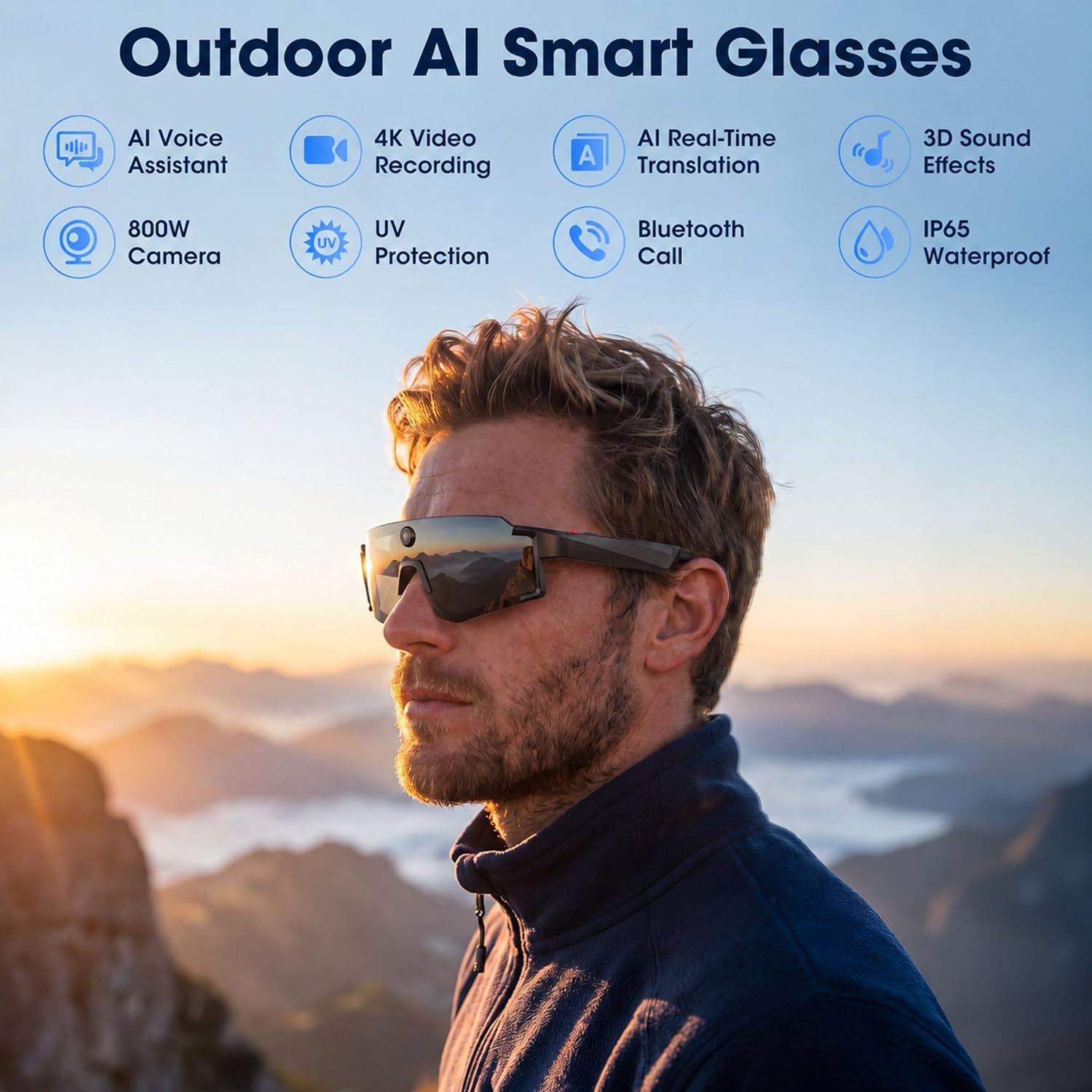 LENTES INTELIGENTES HAULVEAN M14 CON CÁMARA 4K PARA CICLISMO Y SENDERISMO - 5