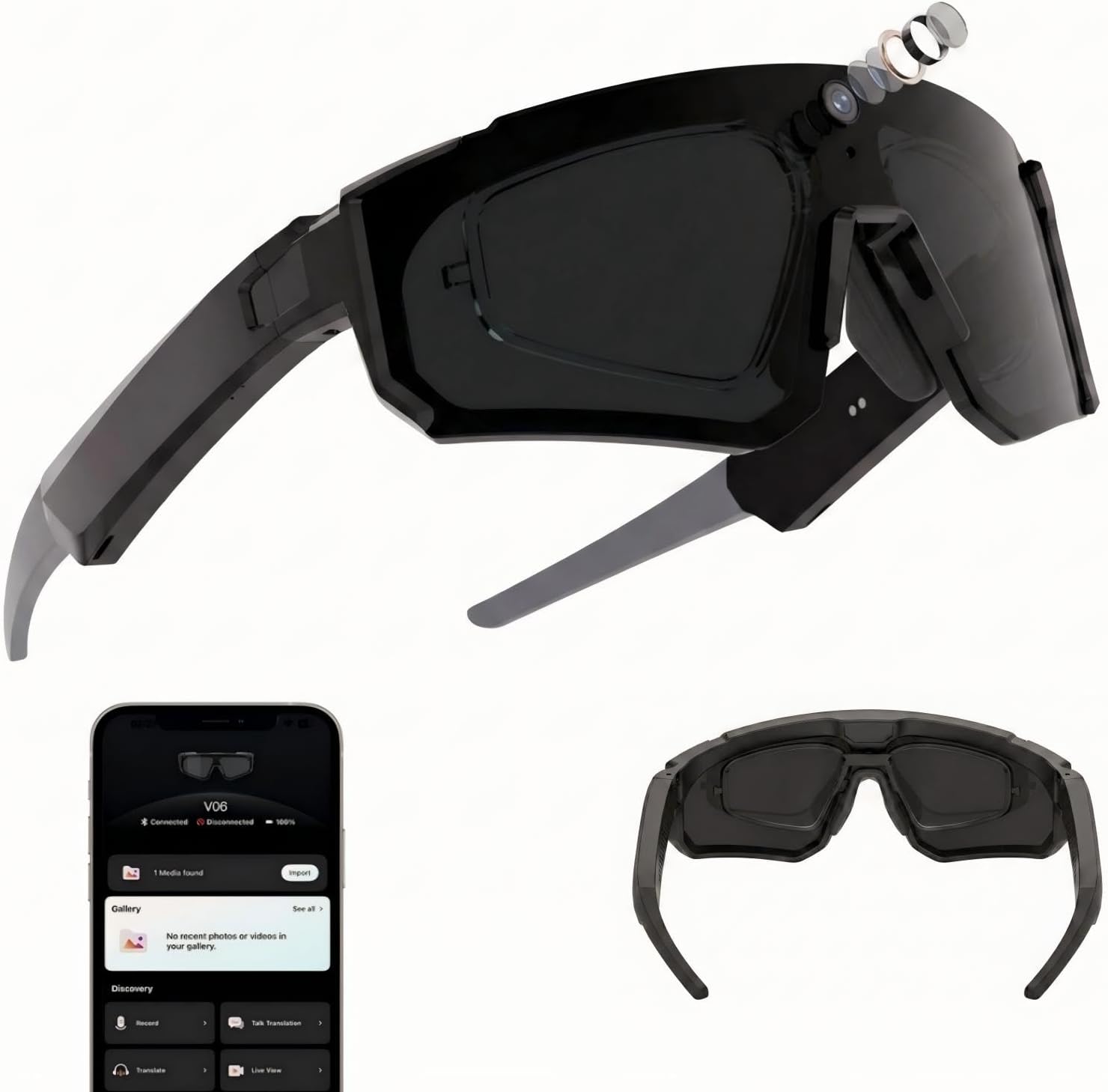 GAFAS INTELIGENTES CON CÁMARA PADOM AI SPORT NEGRO - 1