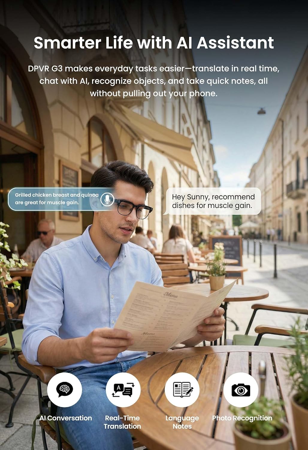 GAFAS INTELIGENTES DPVR G3 CON CÁMARA 8MP Y BLUETOOTH - 4
