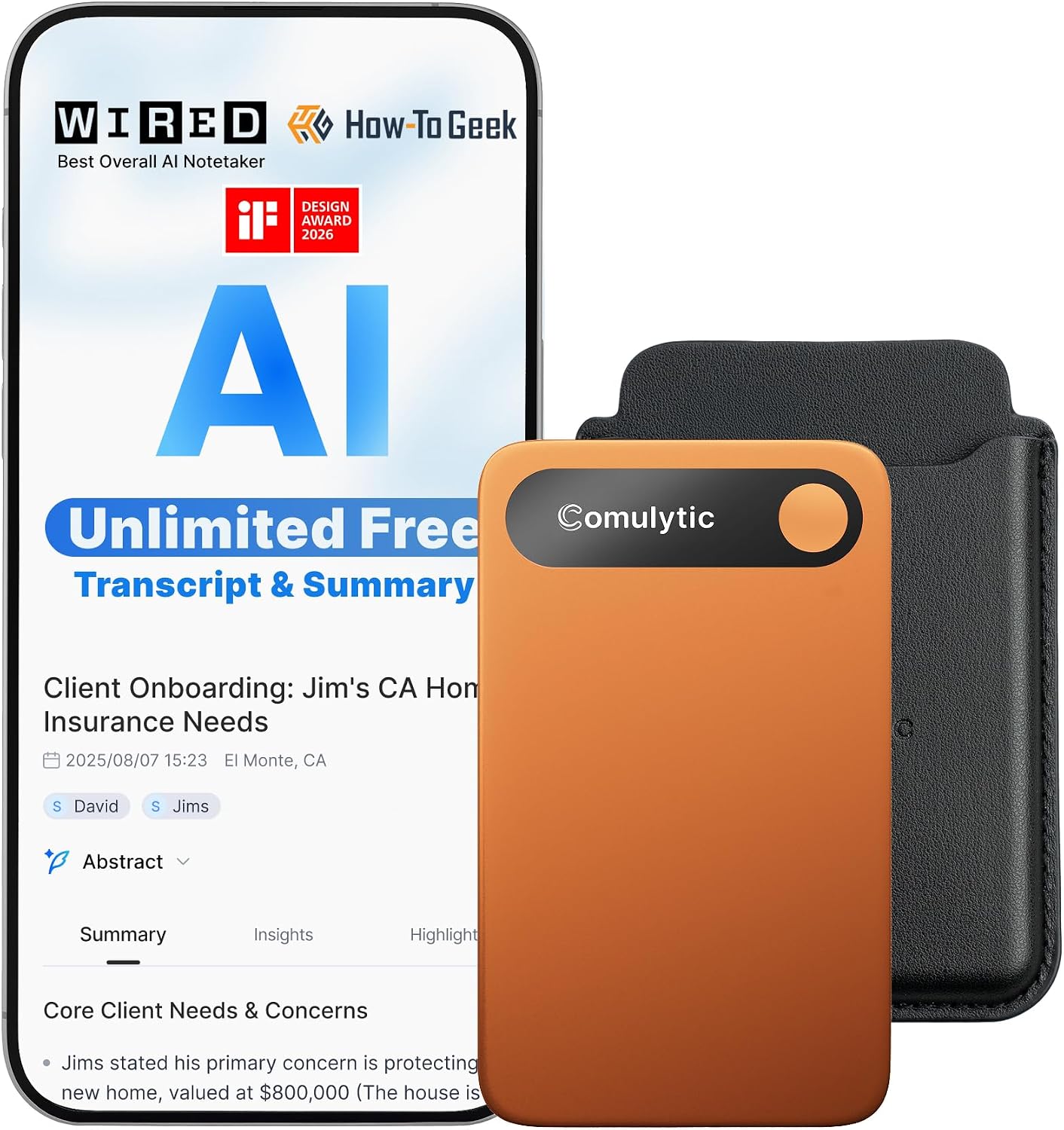 GRABADORA DE VOZ COMULYTIC NOTE PRO AI CON TRANSCRIPCIÓN ILIMITADA - 1