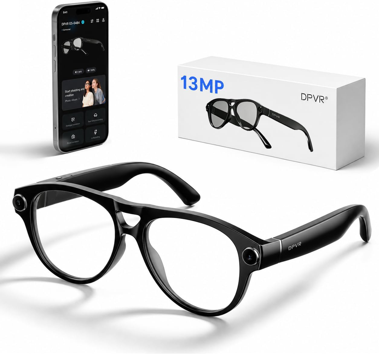 GAFAS INTELIGENTES DPVR G5 CON CÁMARA 13MP Y BLUETOOTH - 1