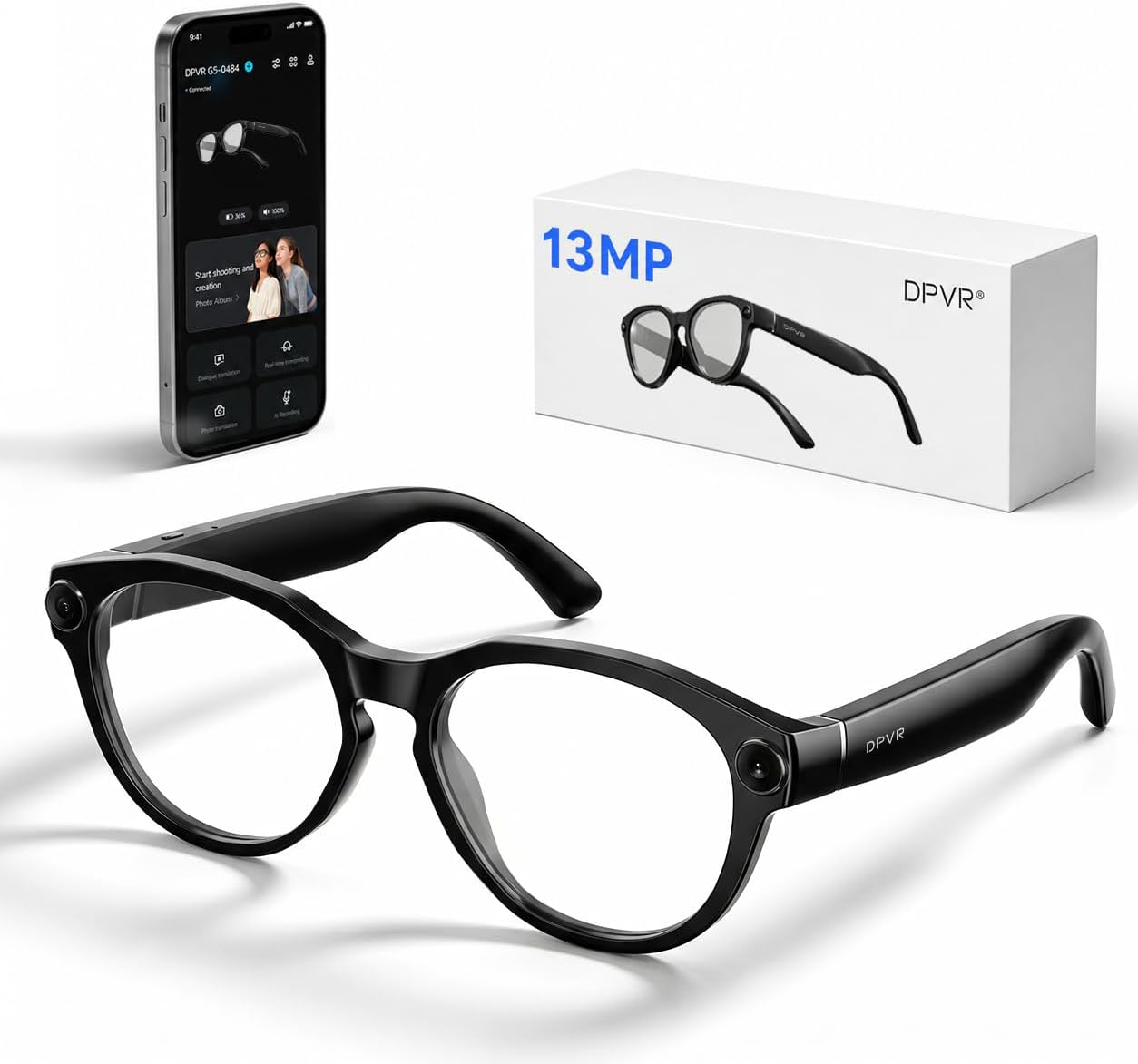 GAFAS INTELIGENTES DPVR G5 AI CON CÁMARA 13MP Y BLUETOOTH - 1