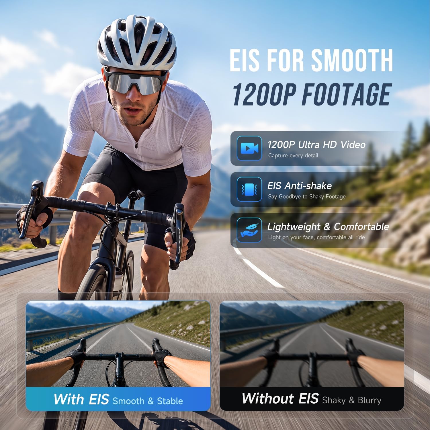 GAFAS INTELIGENTES FLEMIKIE CON CÁMARA 35MP Y GRABACIÓN DE VIDEO 1200P PARA CICLISMO - 2