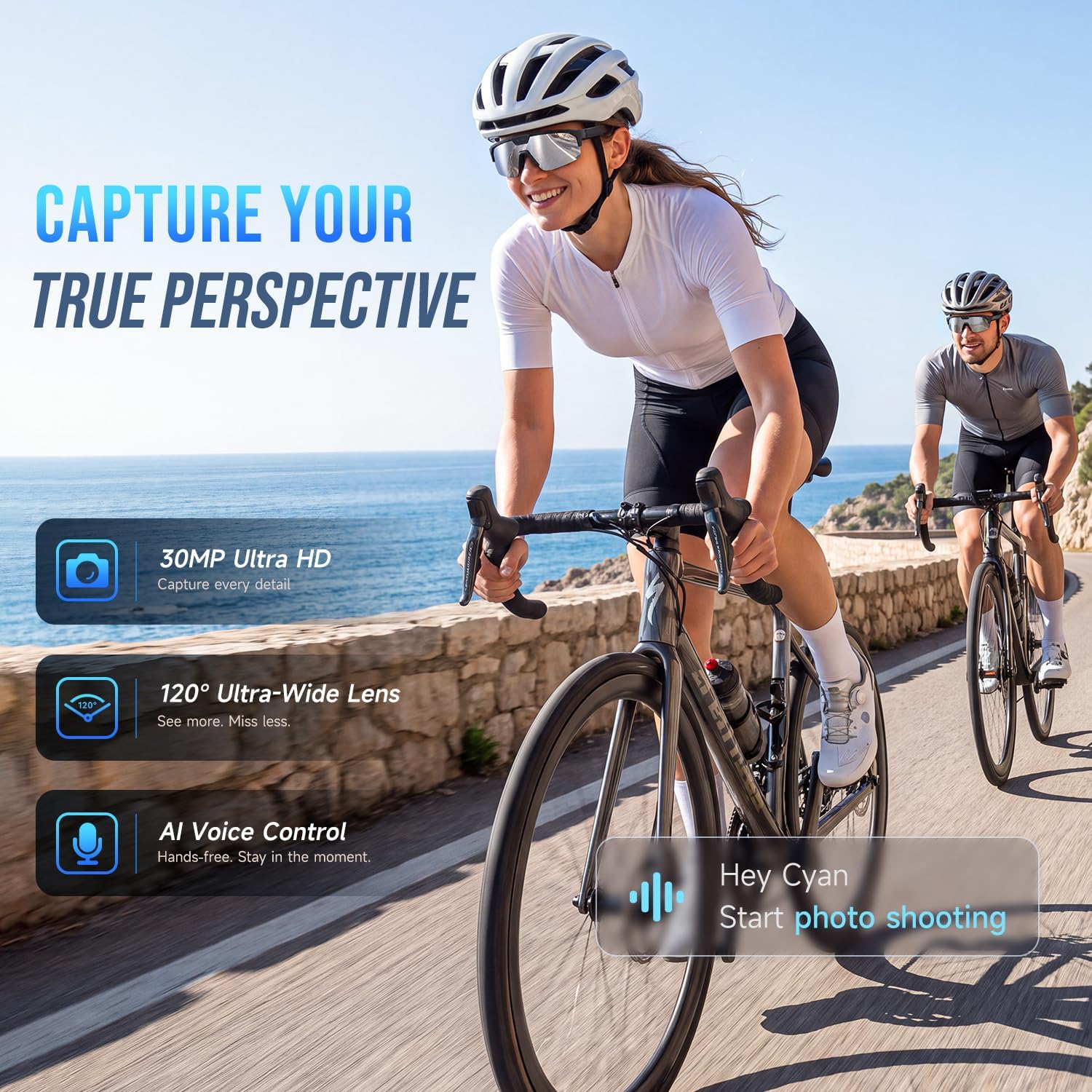 GAFAS INTELIGENTES FLEMIKIE CON CÁMARA 35MP Y GRABACIÓN DE VIDEO 1200P PARA CICLISMO - 5