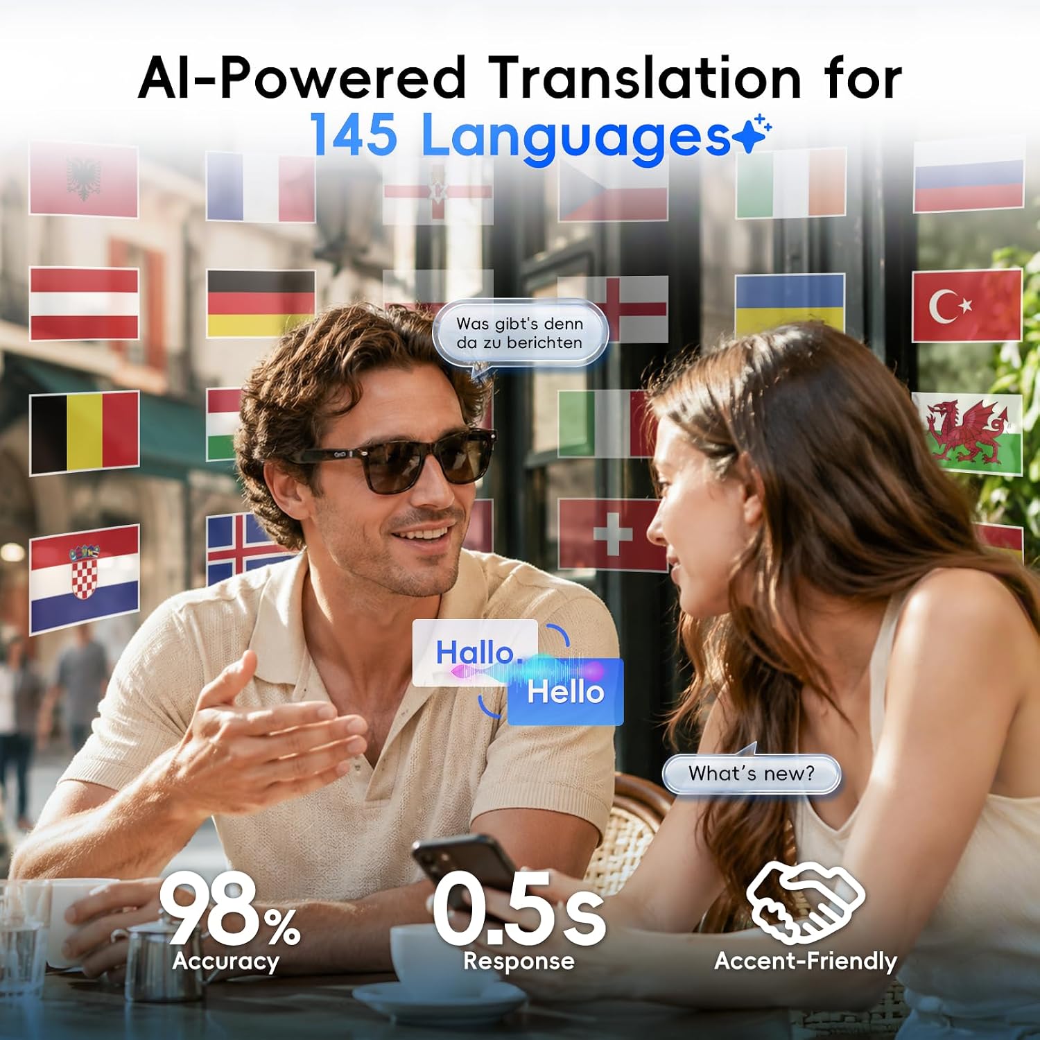 GAFAS INTELIGENTES GETD AI CON ASISTENTE CHATGPT Y TRADUCCIÓN EN TIEMPO REAL - 2