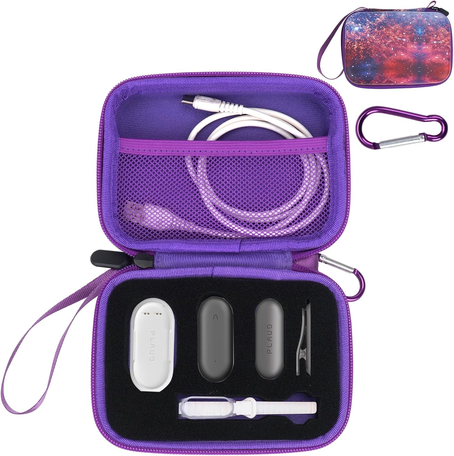 ESTUCHE RÍGIDO YOUKNOW COMPATIBLE CON GRABADORA PLAUD NOTEPIN/NOTEPIN S AI CON ESPUMA PERSONALIZADA GALAXY - 1