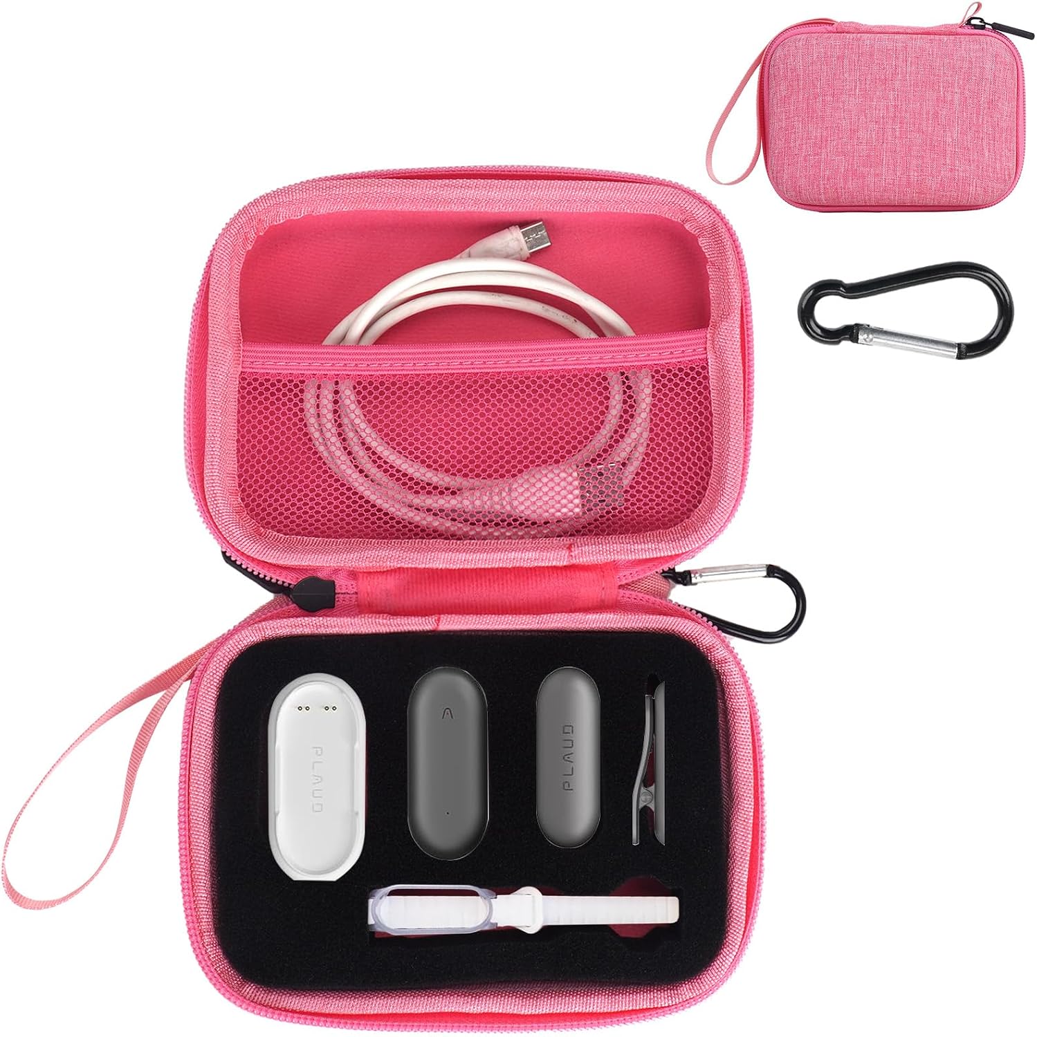 ESTUCHE RÍGIDO YOUKNOW COMPATIBLE CON GRABADORA DE VOZ PLAUD NOTEPIN/NOTEPIN S AI CON ESPUMA PERSONALIZADA ROSA - 1