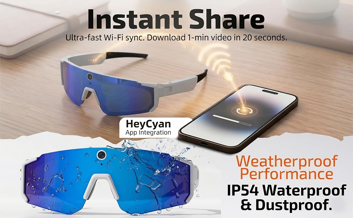 GAFAS INTELIGENTES TOWNIA AI CON CÁMARA 32MP Y VIDEO 1200P MORADO - 4