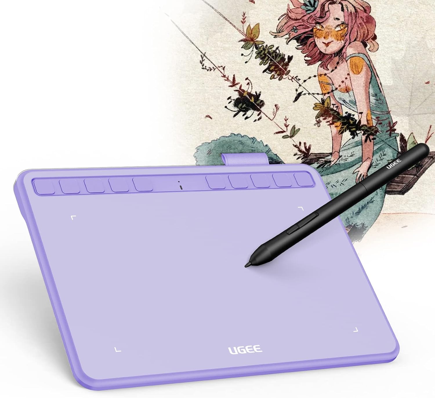 TABLETA GRÁFICA UGEE DRAWING TABLET 6.5X4 PULGADAS MORADO - 2