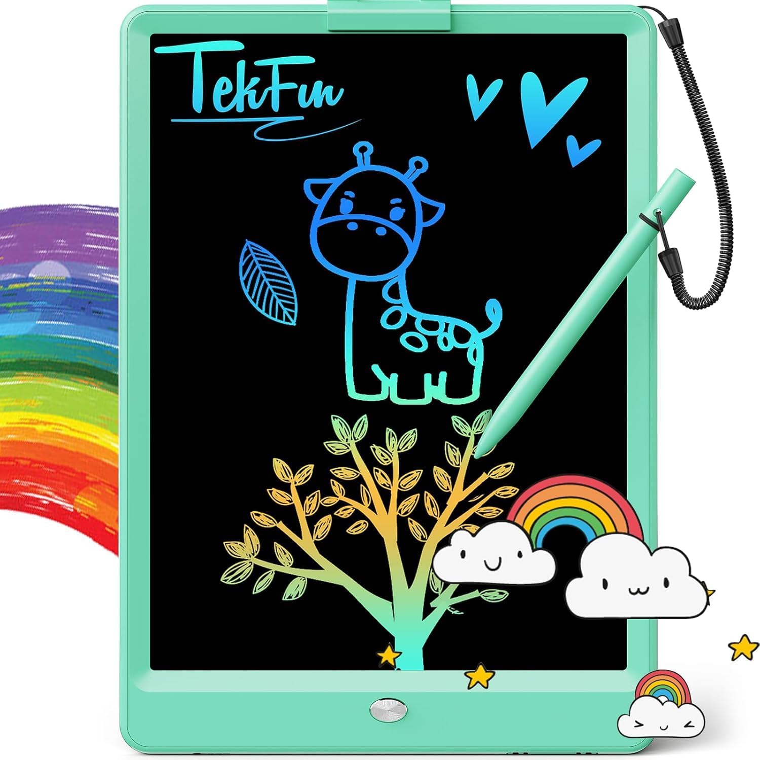 TABLETA GRÁFICA TEKFUN LCD 10 PULGADAS VERDE PARA NIÑOS - 1