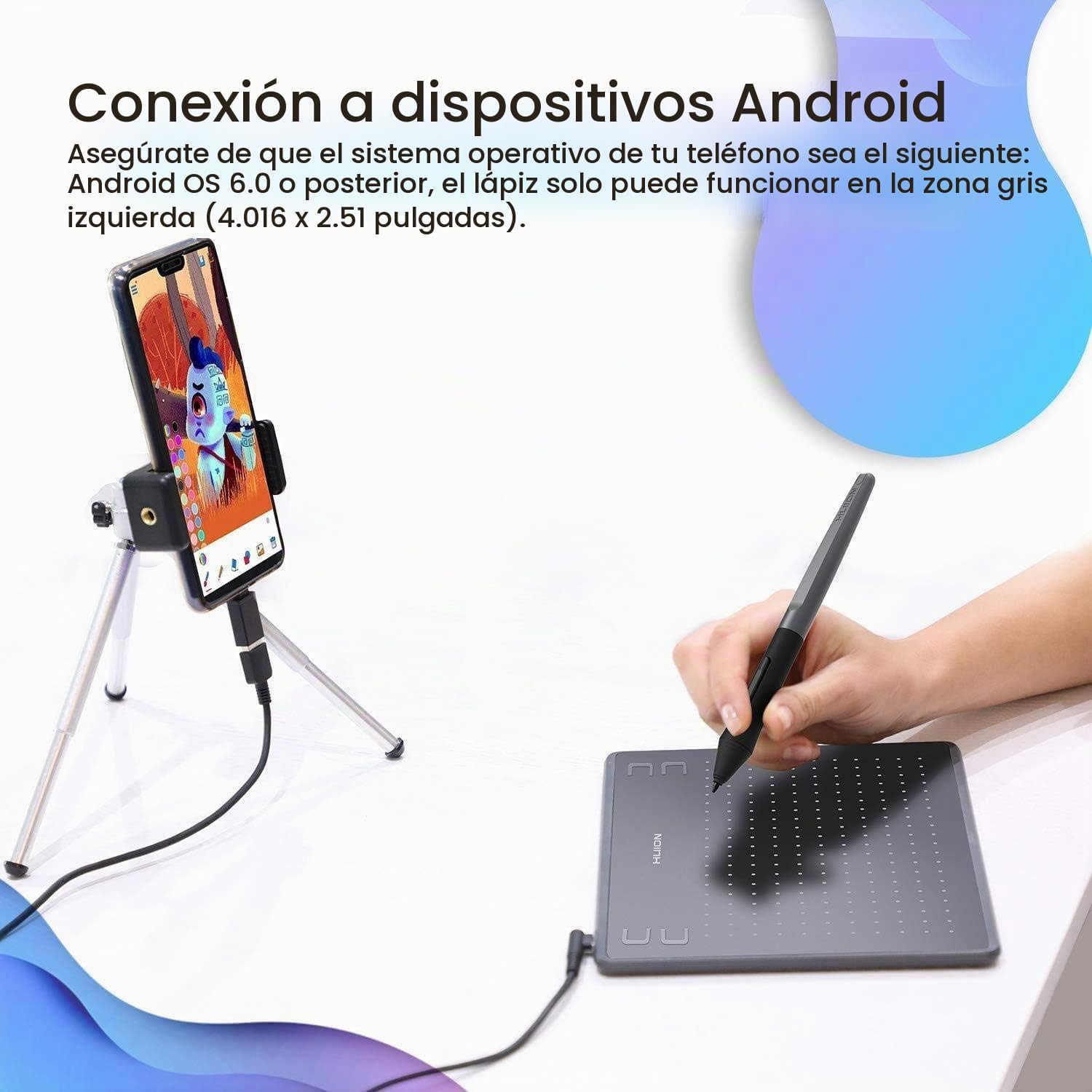 TABLETA GRÁFICA HUION HS64 PARA PRINCIPIANTES - 5