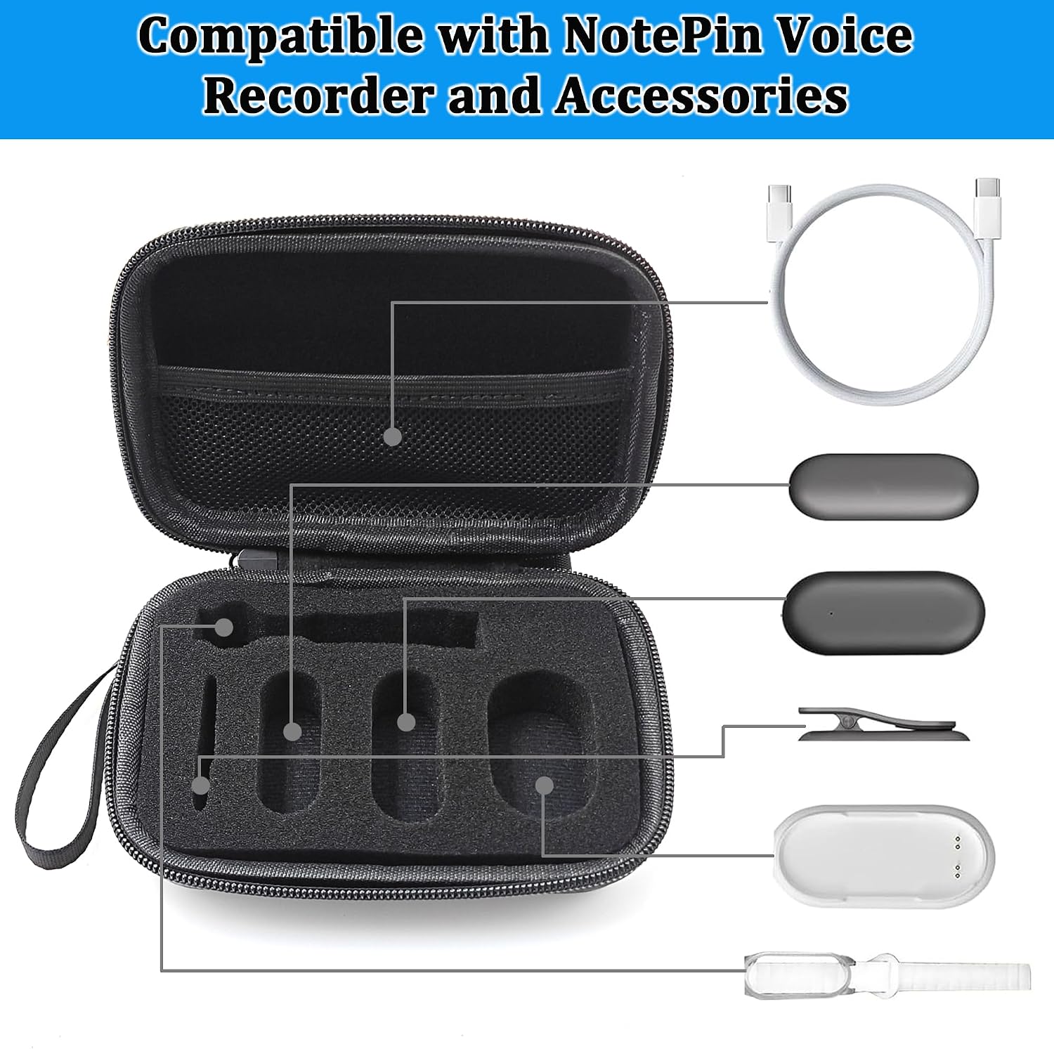 ESTUCHE PROTECTOR PARA GRABADORA DE VOZ PLAUD NOTEPIN LEOTUBE NEGRO - 2