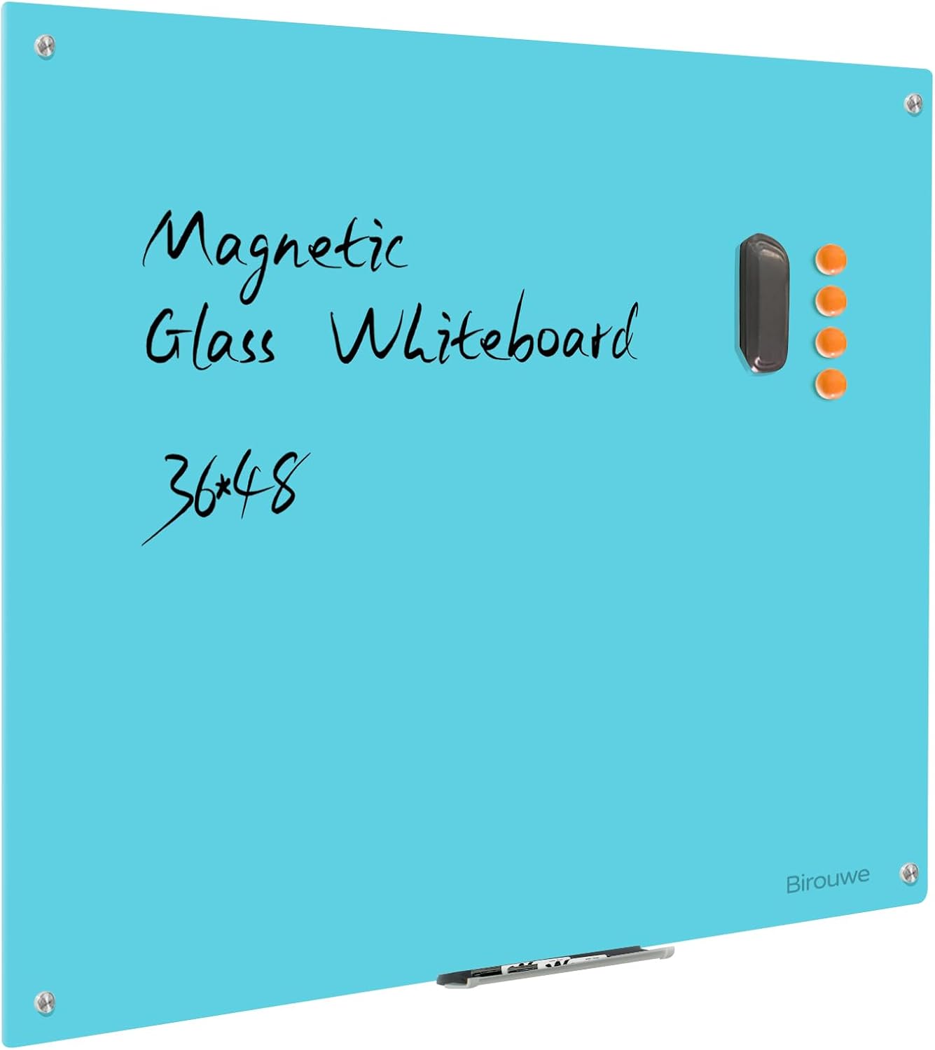 PIZARRA DE VIDRIO MAGNÉTICA NOTEPAD 48 X 36 PULGADAS BLANCA SIN MARCO - 1