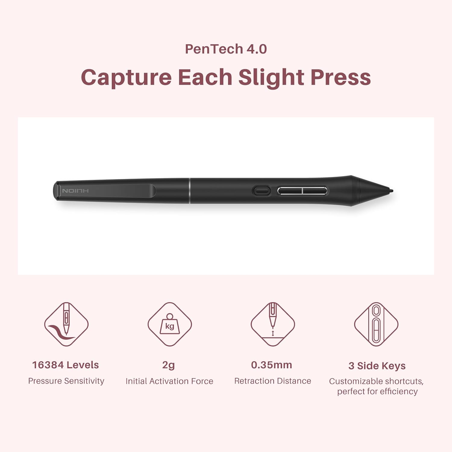 TABLETA GRÁFICA HUION KAMVAS 13 GEN 3 CON PANTALLA Y PENTECH 4.0 16K PRESIÓN - 4