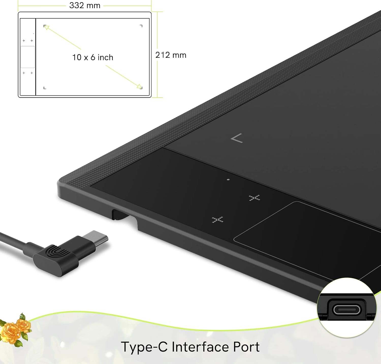 TABLETA GRÁFICA VEIKK A30 CON 4 TECLAS TÁCTILES Y PANEL TÁCTIL - 4