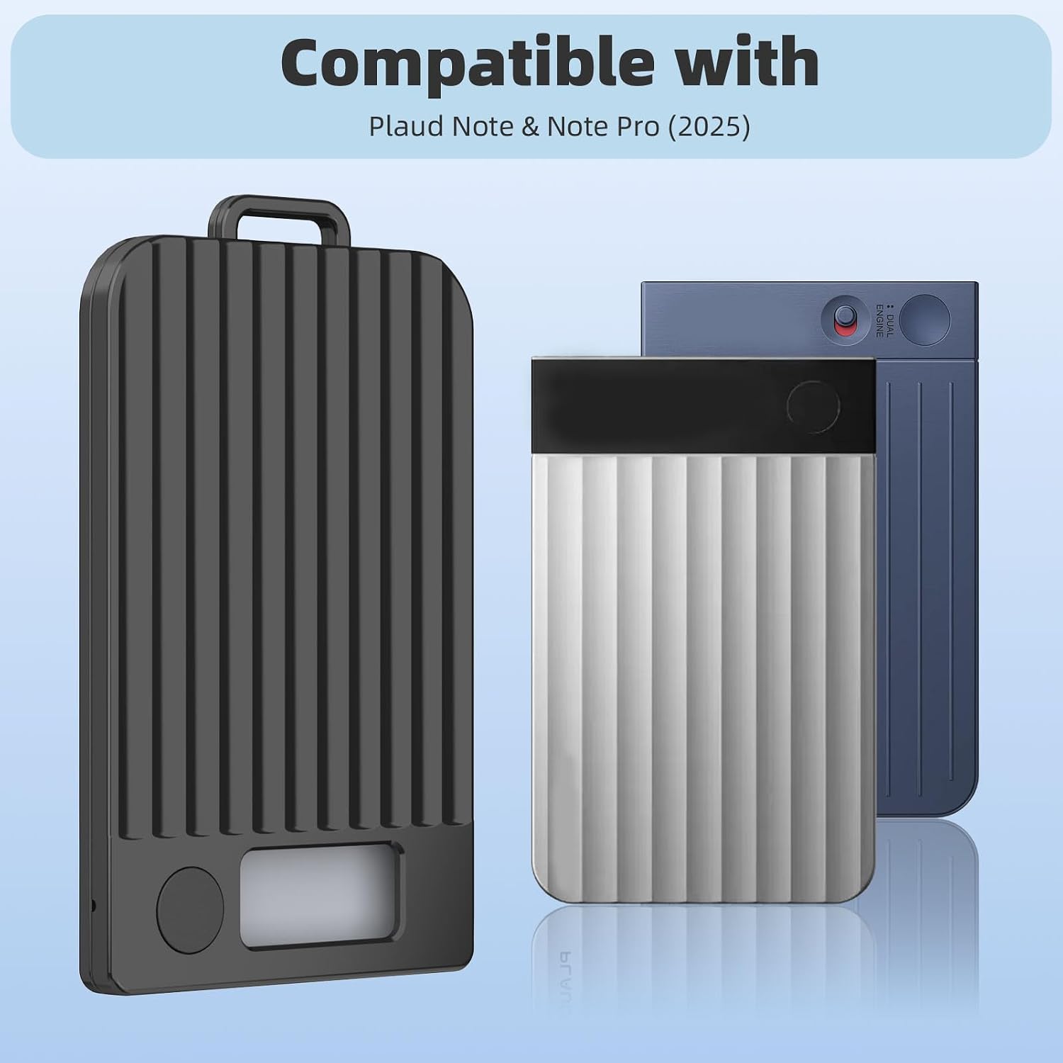 PORTA TARJETAS MAGNÉTICO NIMUW PARA PLAUD NOTE Y NOTE PRO 2025 CON CORDÓN DESMONTABLE Y MOSQUETÓN NEGRO - 2