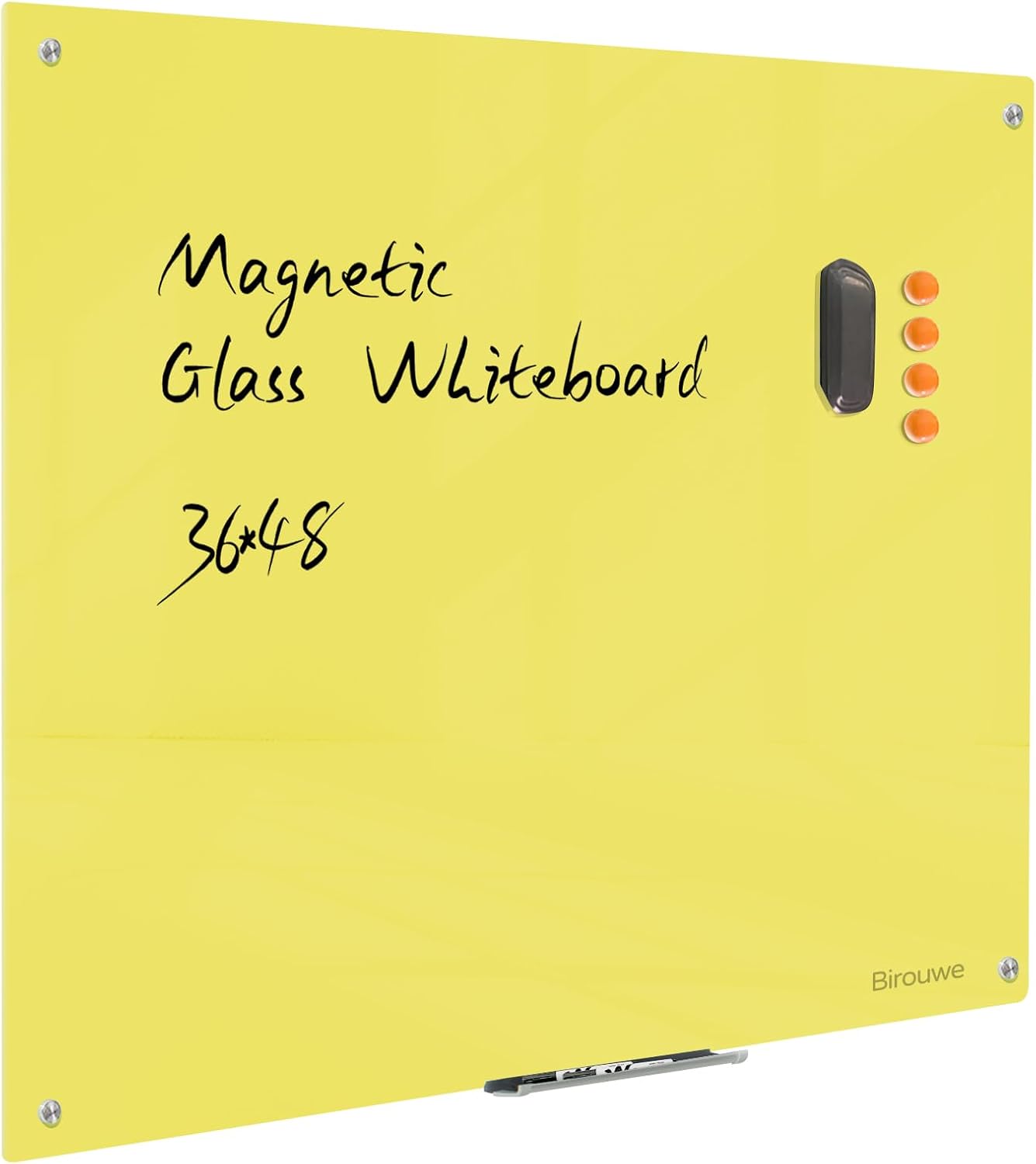 PIZARRA DE VIDRIO MAGNÉTICA NOTEPAD 48 X 36 PULGADAS BLANCA SIN MARCO - 1