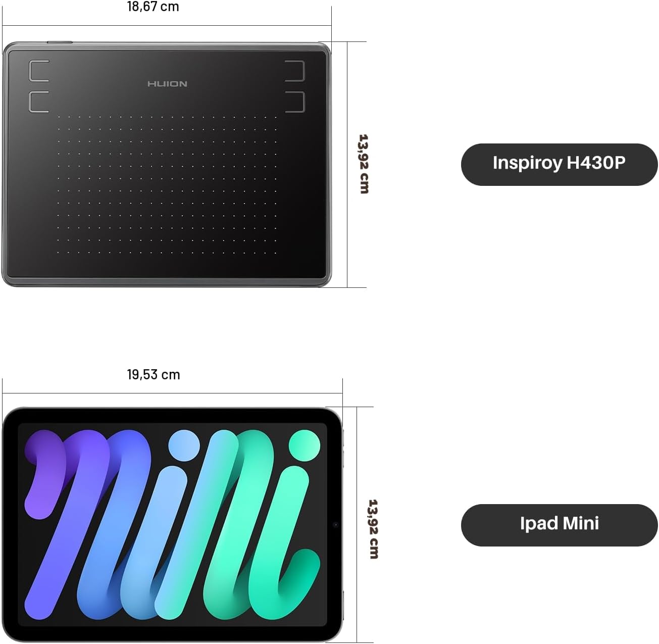 TABLETA GRÁFICA HUION INSPIROY H430P CON 4 TECLAS RÁPIDAS PARA OSU - 2