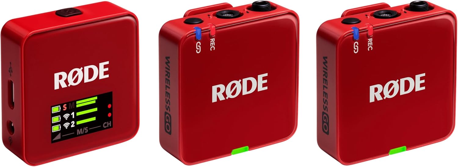 MICRÓFONO INALÁMBRICO RODE WIRELESS GO GEN 3 32-BIT FLOAT ROJO - 1
