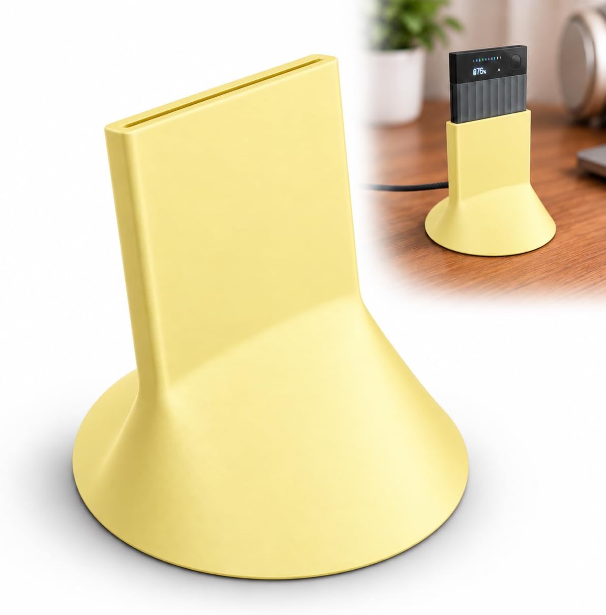 BASE DE CARGA PARA GRABADORA PLAUD NOTE Y NOTE PRO AMARILLO - 1
